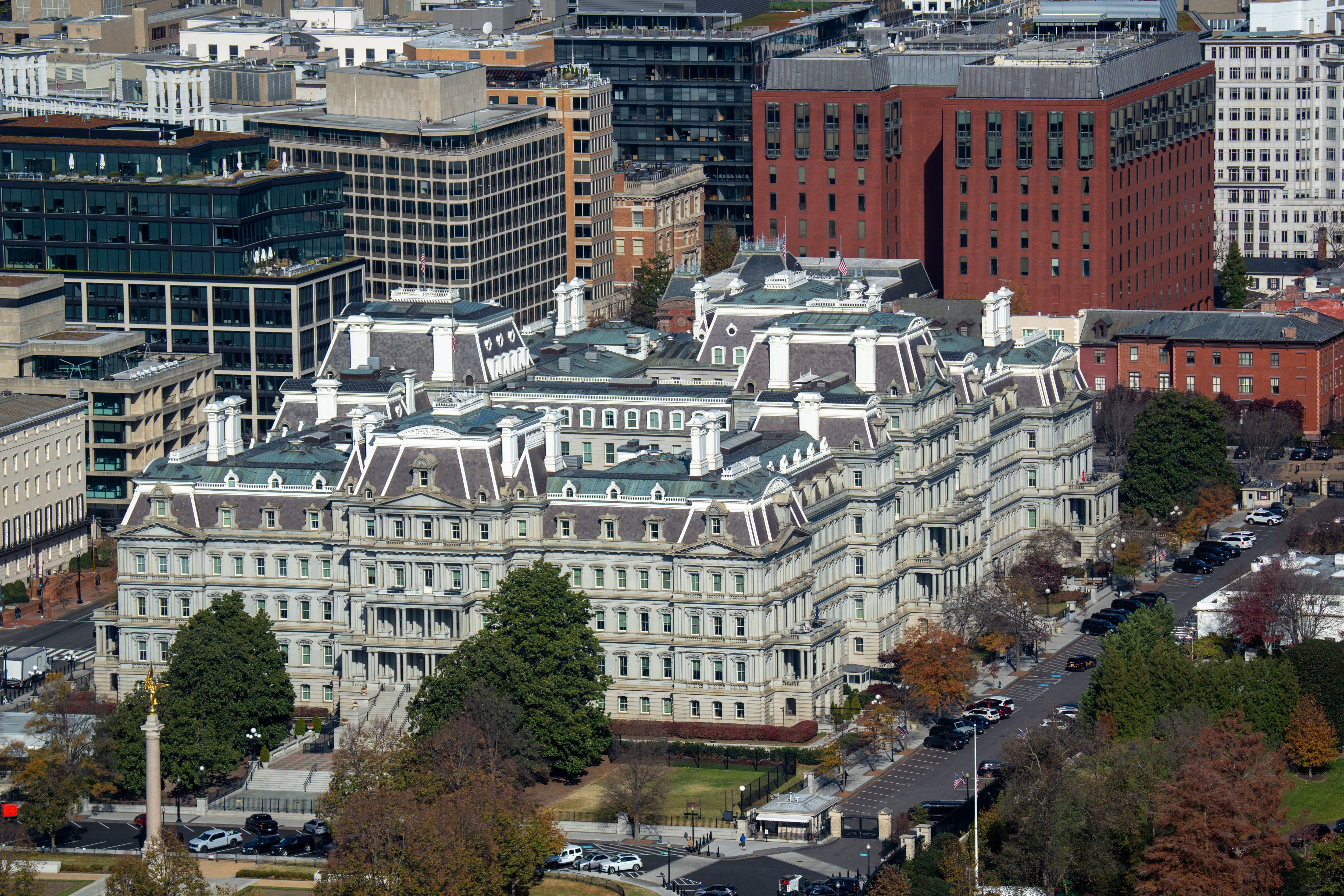 President Donald Trump wants to repaint the slate gray exterior of the Eisenhower Executive Office Building white because he believes it clashes with the surrounding federal architecture