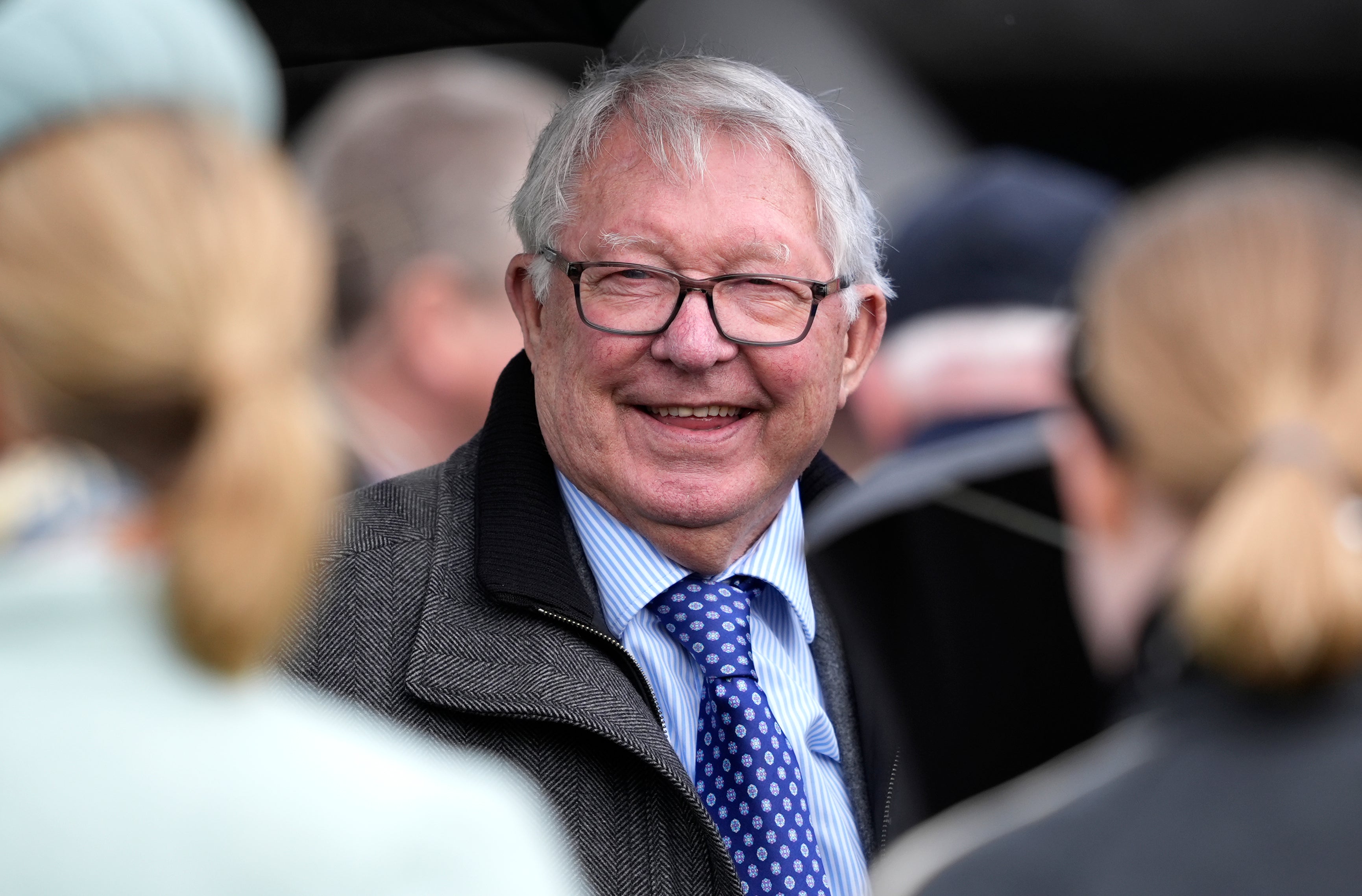 Sir Alex Ferguson celebrates Aintree winner on Grand National day