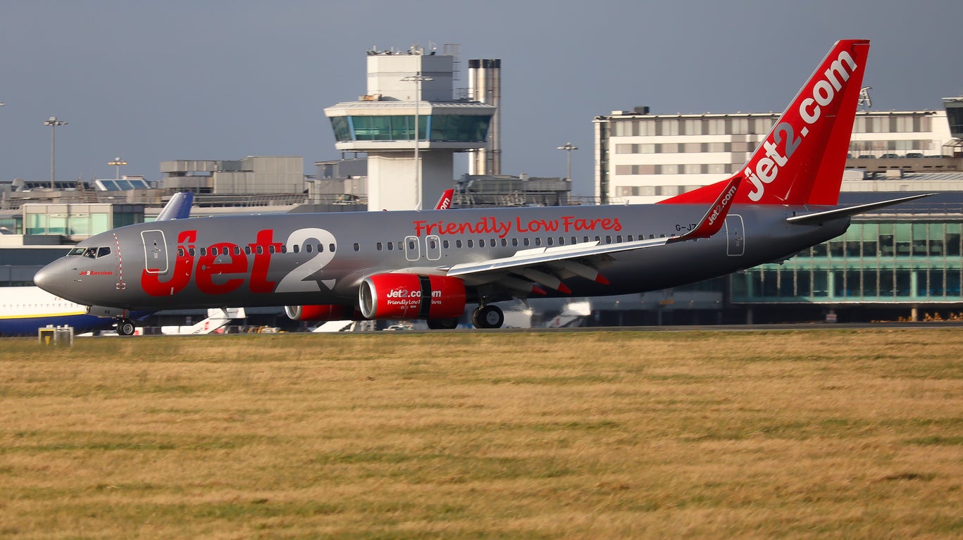 The man reportedly fell from the back of a Jet 2 plane