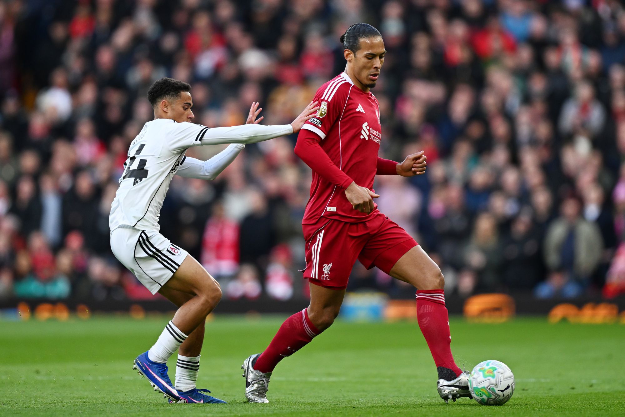 And Virgil van Dijk believes Ngumoha would thrive if chosen to start against PSG