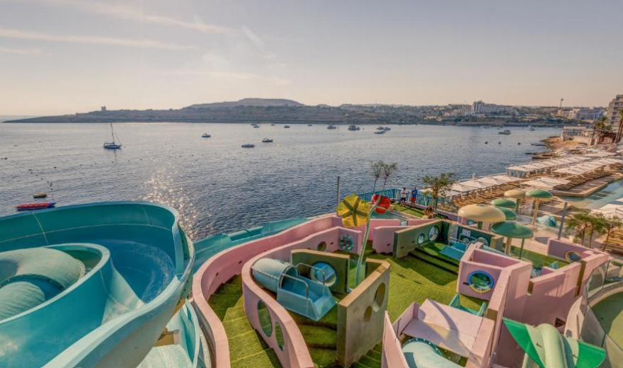 AX Odycy Hotel is one of Malta’s standout family friendly hotels. Pictured is the property’s waterpark
