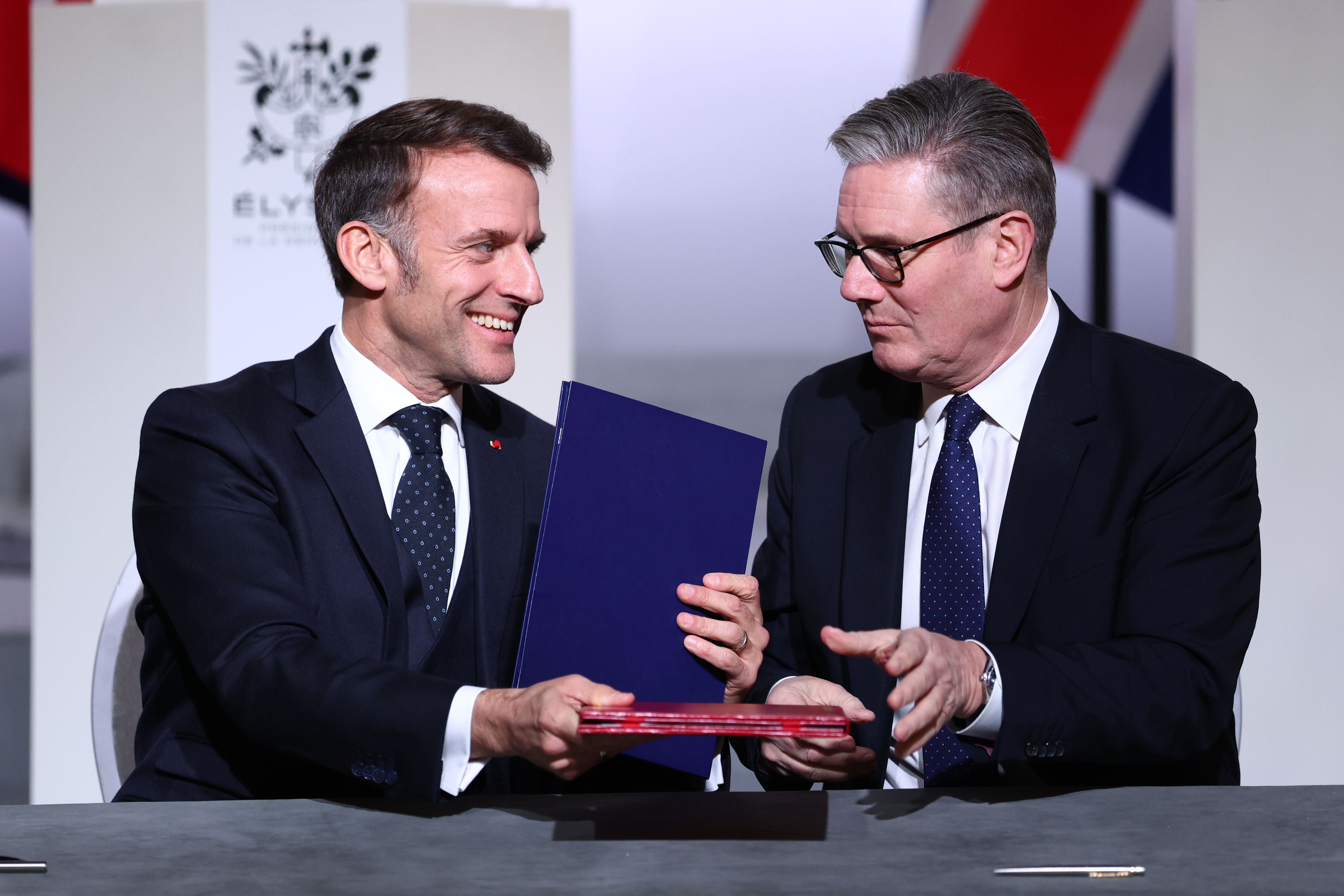 French President Emmanuel Macron (left) and prime minister Sir Keir Starmer will co-host a summit (PA)