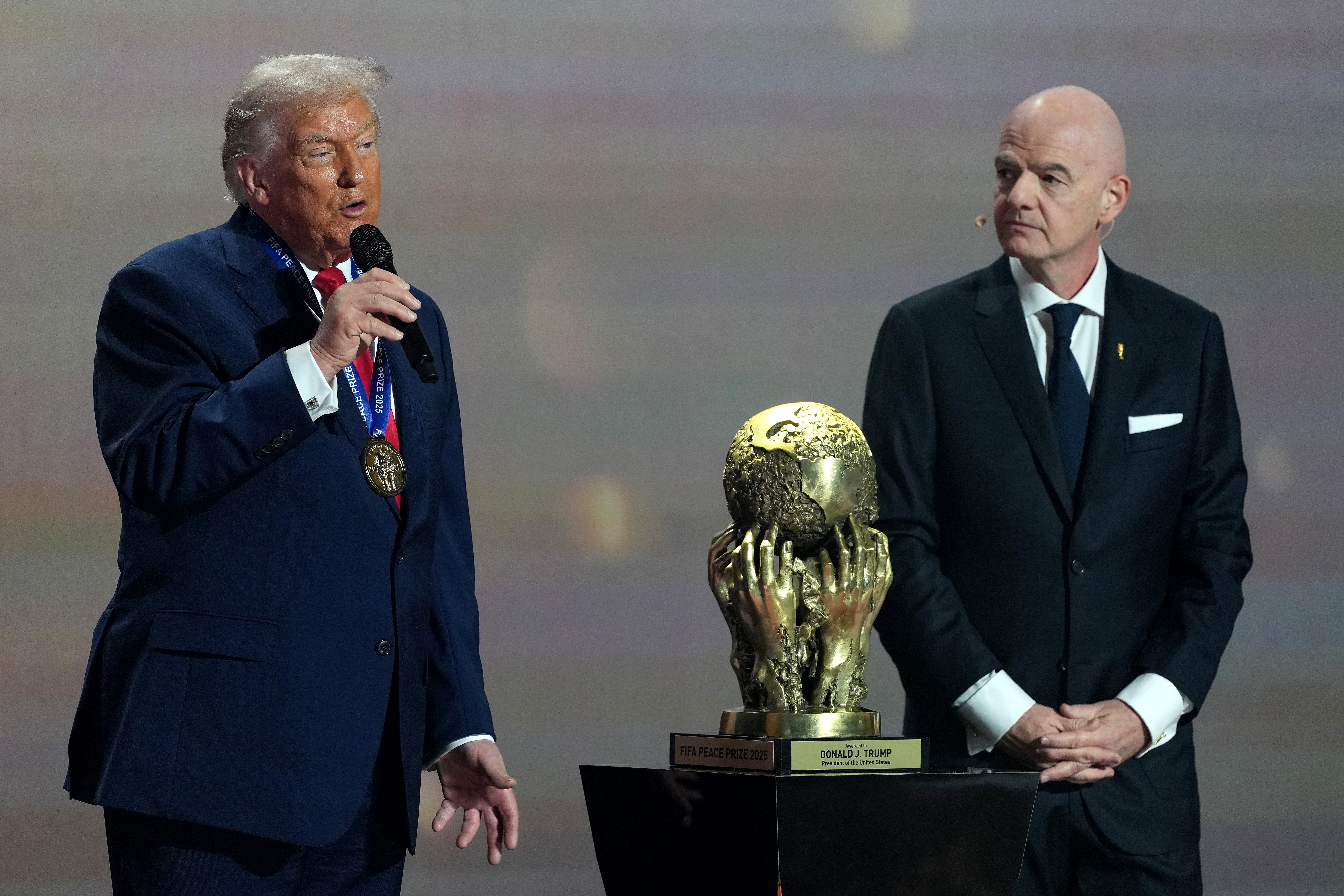 Trump with FIFA President Gianni Infantino at the World Cup draw. A nationwide ICE moratorium for the duration of the 39-day tournament could be framed as a win-win for both the Trump administration and the international soccer organization, FIFA insiders claim