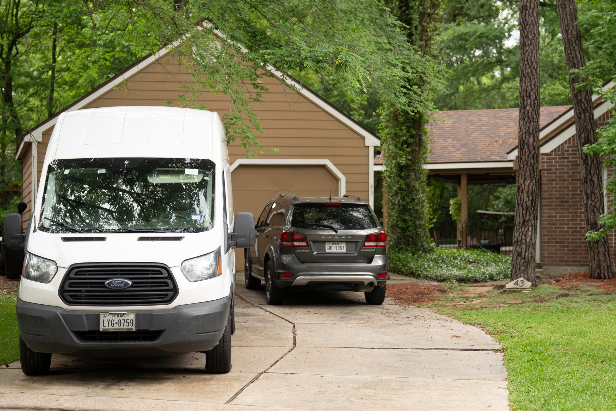 A photo of the suspect’s home as it was raided by the FBI Monday