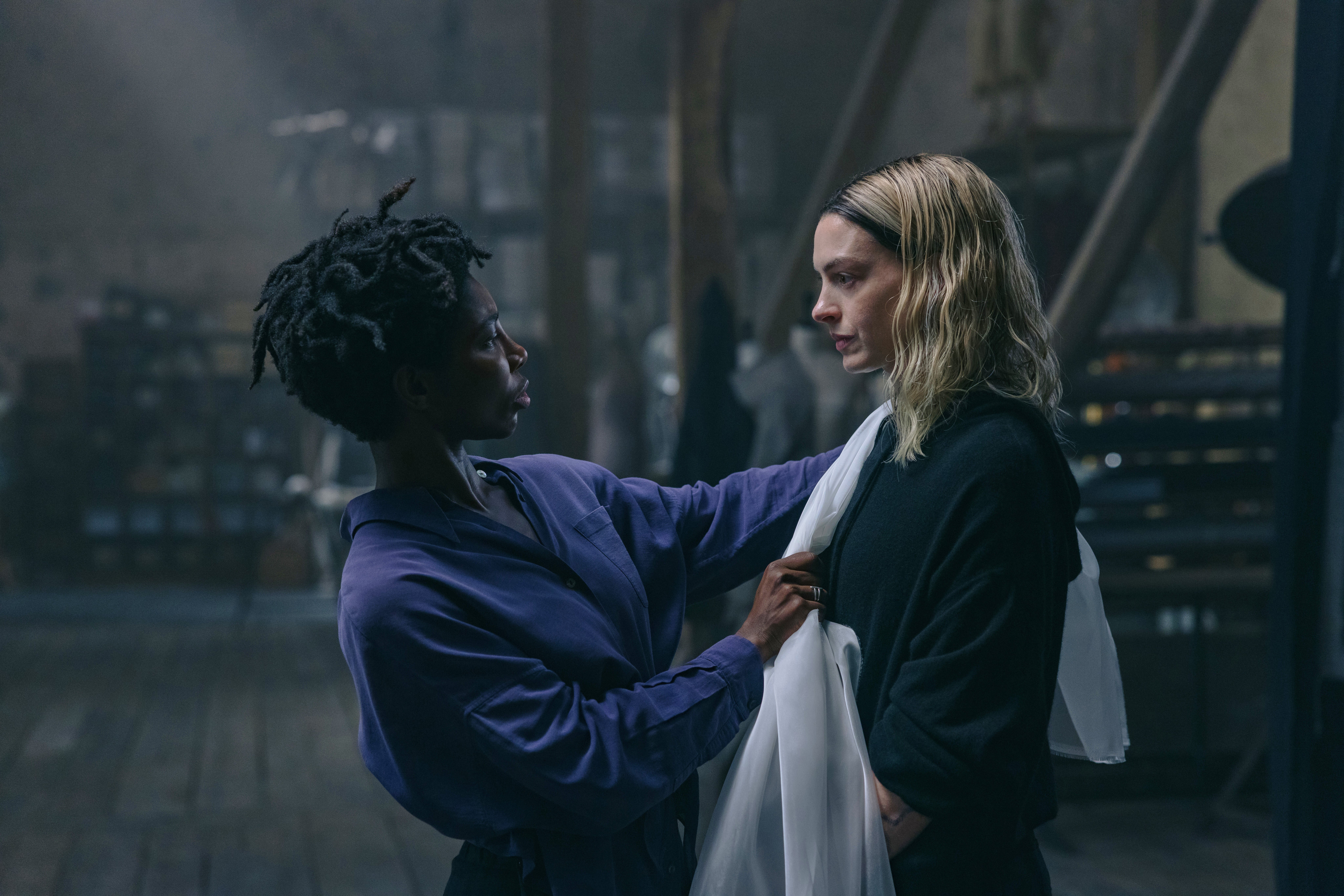 Hathaway stars opposite Michaela Coel (left) in 'Mother Mary'