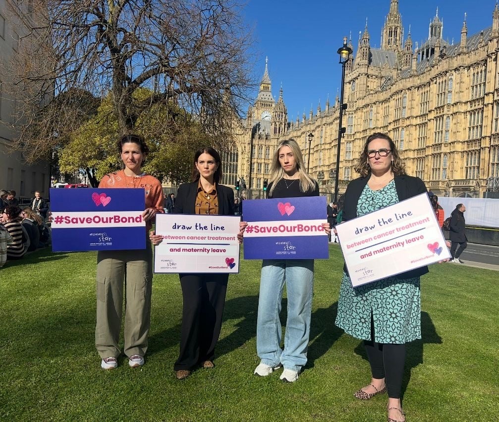 Charity Mummy's Star's #SaveOurBond campaign is urging the government to allow maternity leave to be deferred until cancer treatment has finished