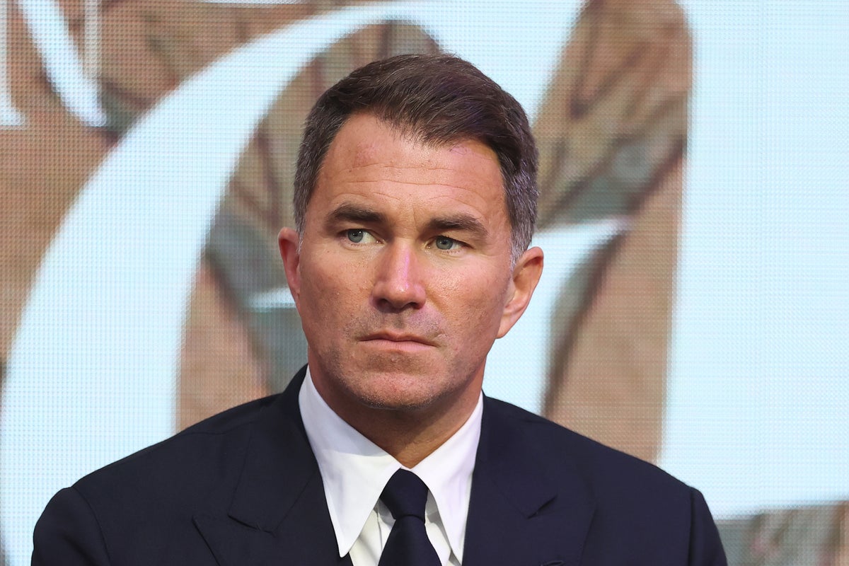 Image accompanying The Independent coverage of Eddie Hearn speaking on Joshua vs. Fury negotiations.