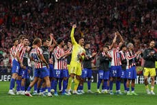 Atletico Madrid survive barrage from 10-man Barcelona to reach Champions League semi-finals