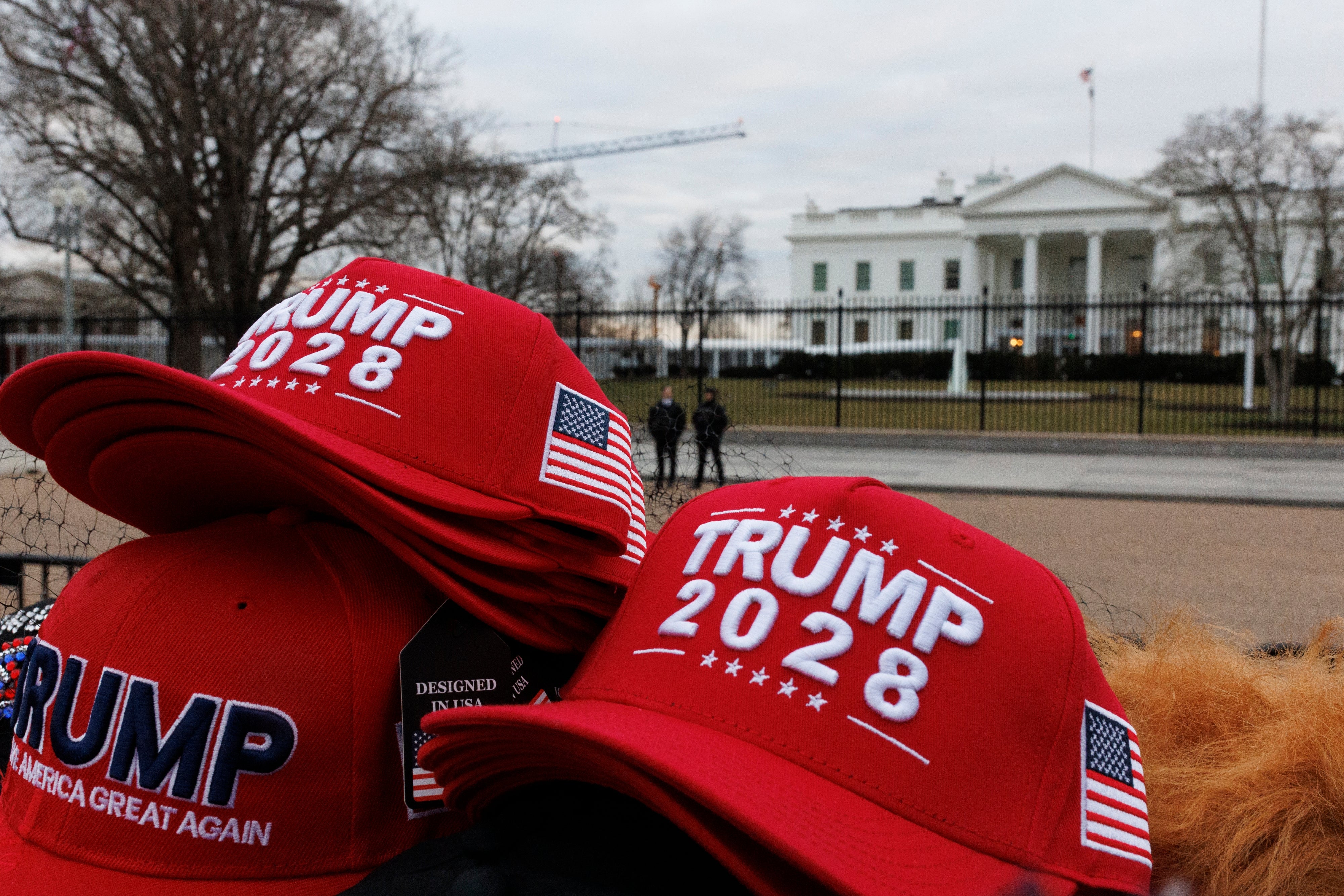 Probably the most problematic products sold on the Trump Store website are the 'Trump 2028' hats, T-shirts and beer koozies