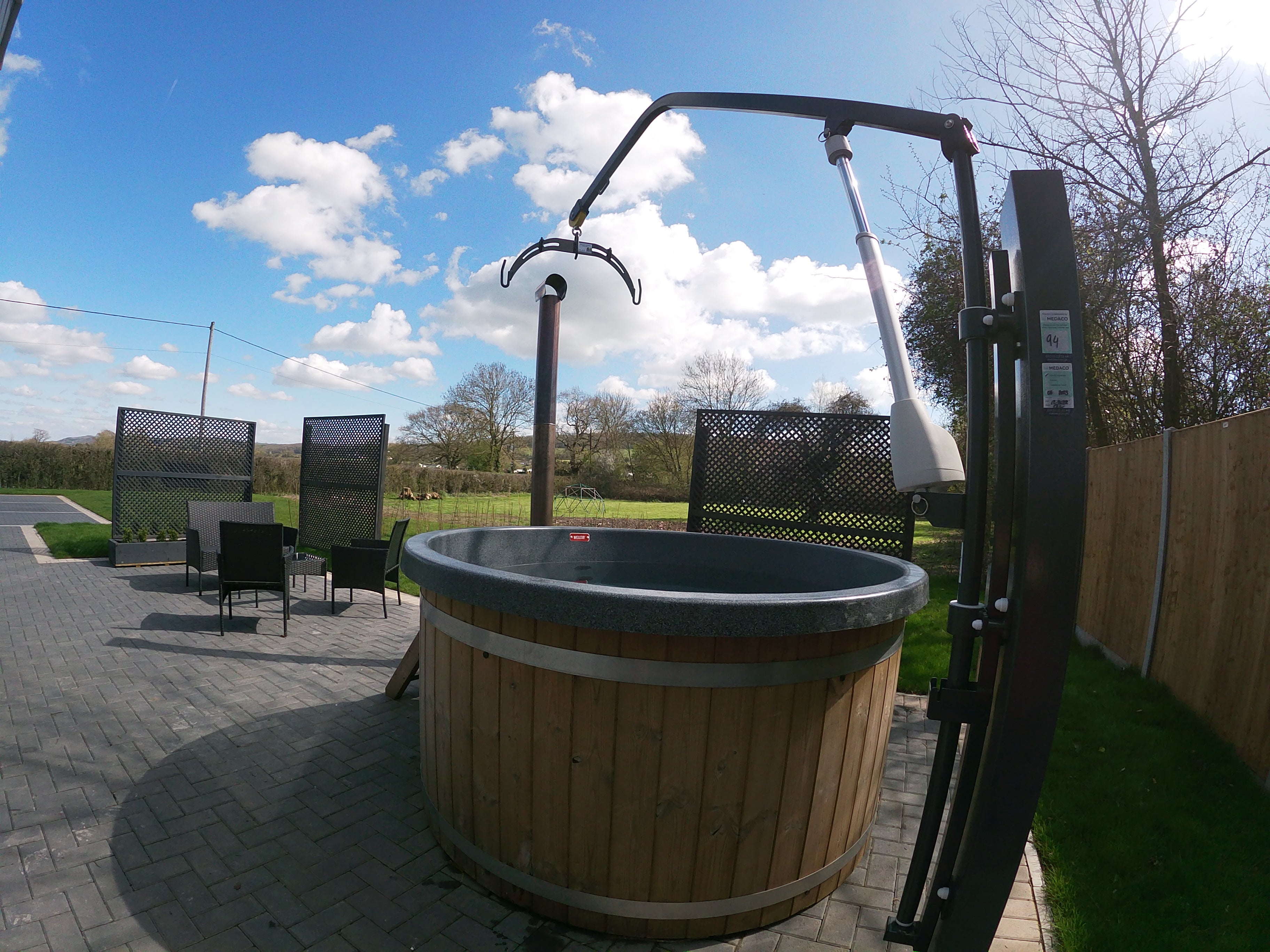 Take a dip in the hot tub at Lower Laurel Farm