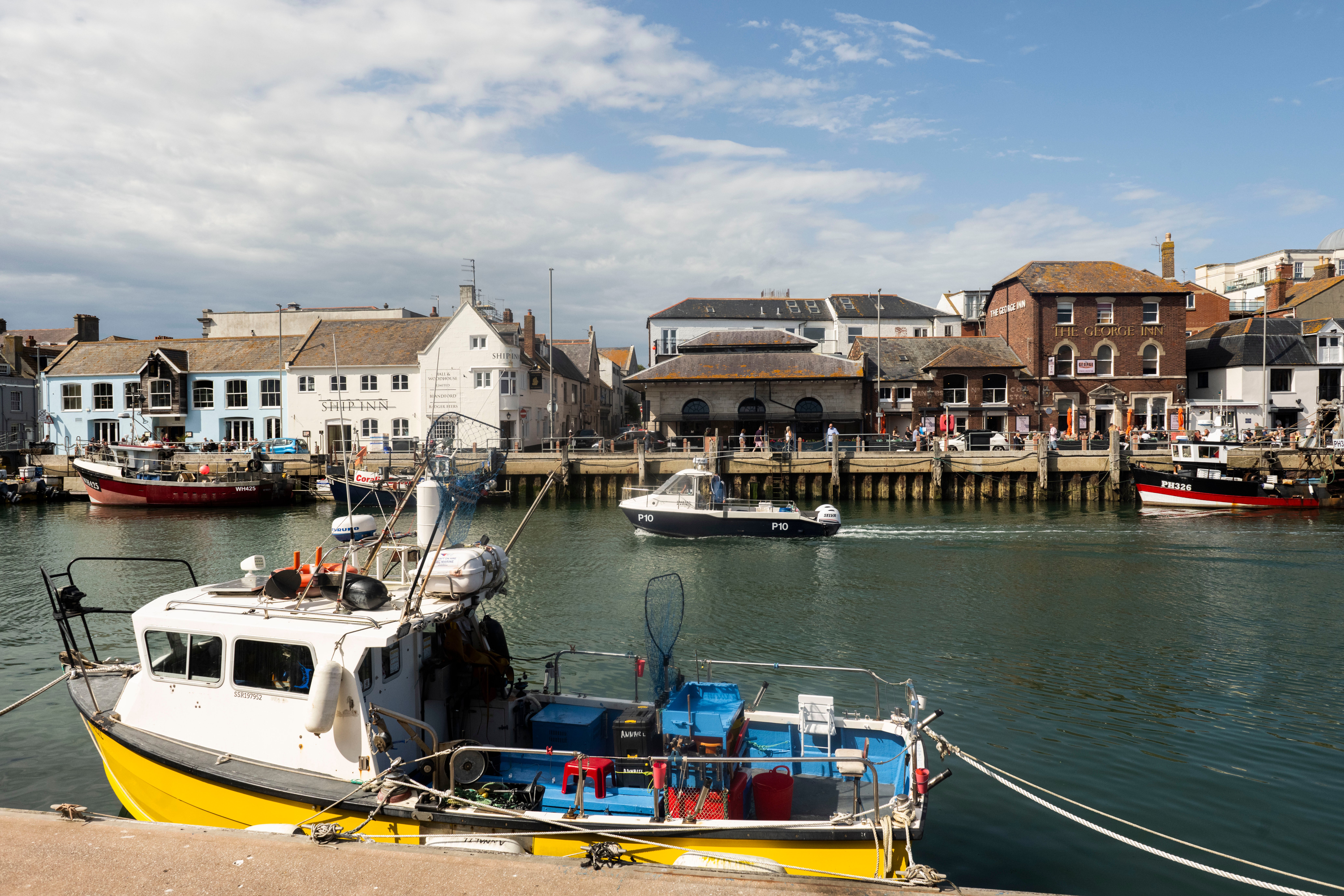 The restaurant sits on the harbor in Weymouth