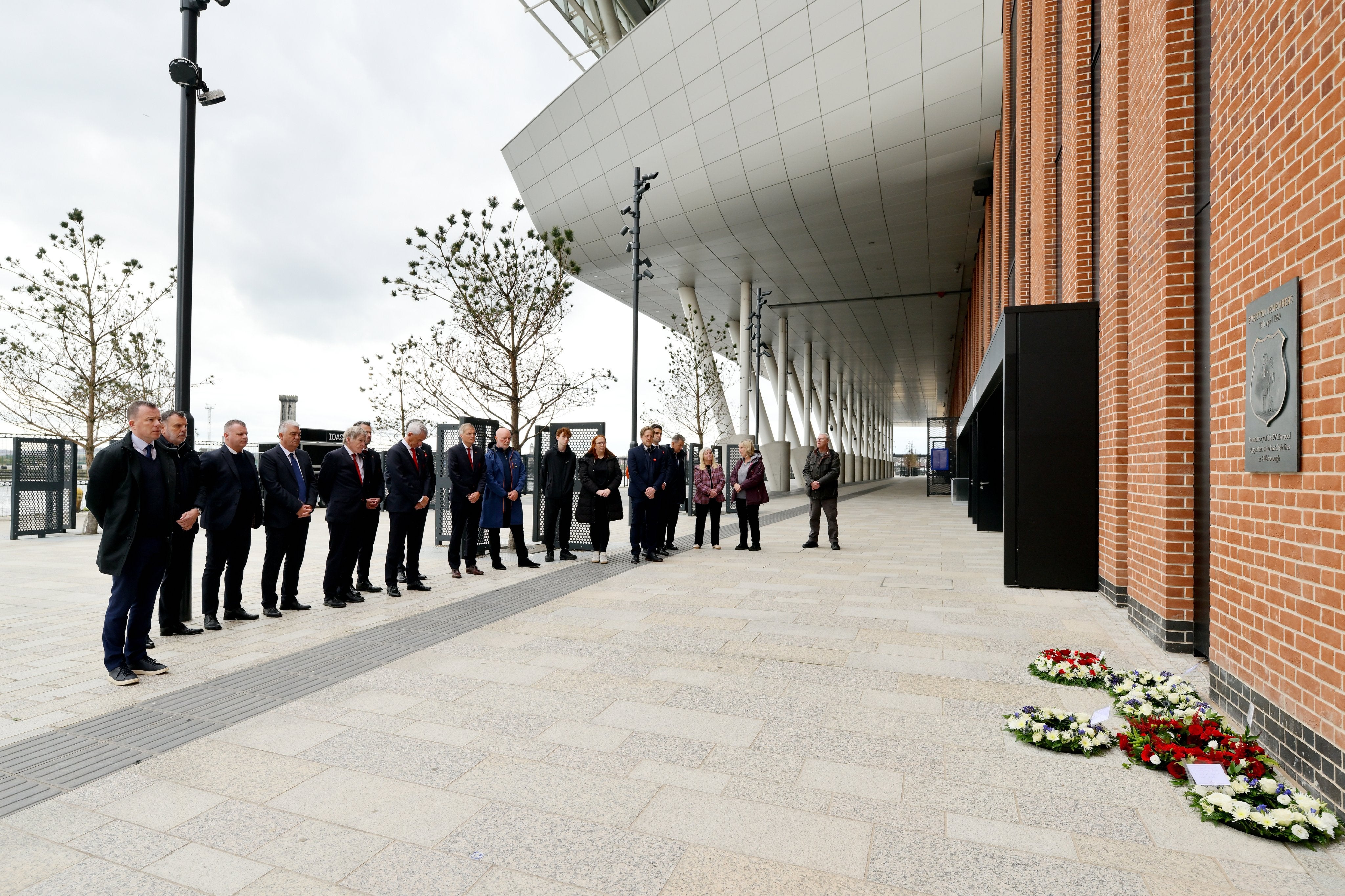 Floral tributes were laid at Hill Dickinson Stadium