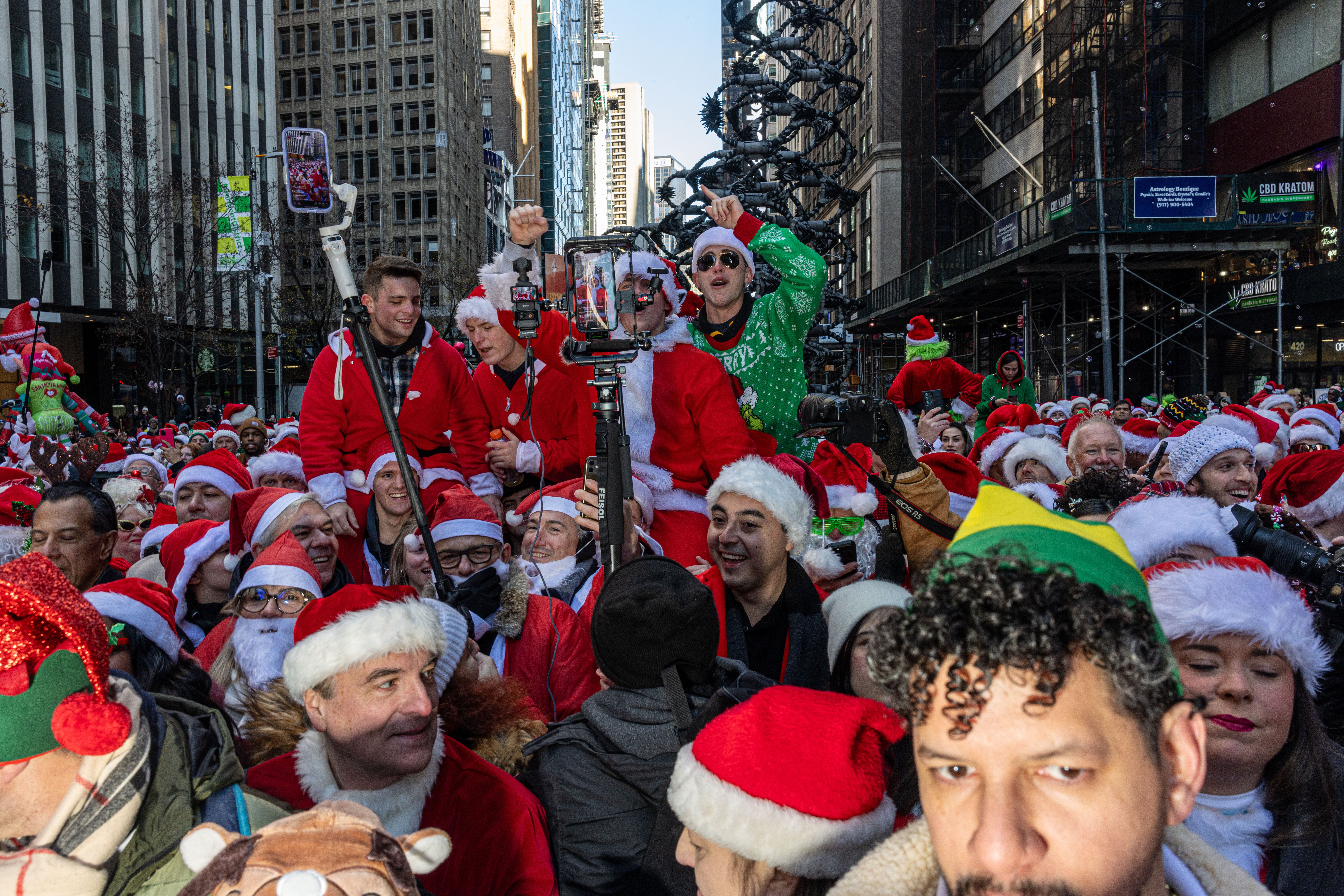SantaCon is a sprawling bar crawl that draws hundreds of people dressed up like Santas and other winter holiday characters