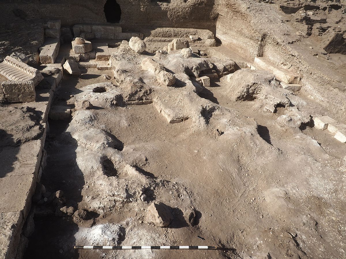 Remains of a temple where numerous astrological ostraca were found