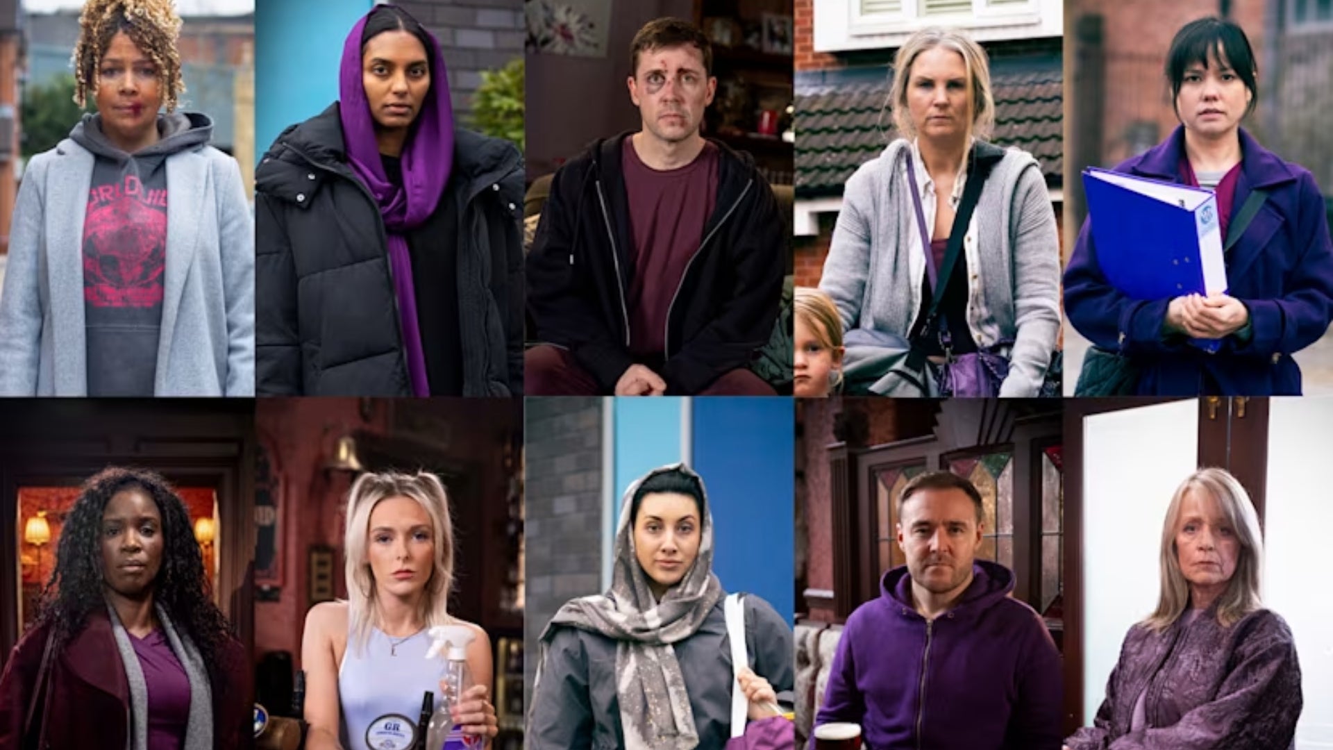 Coronation Street tecerá a cor roxa, um símbolo global de conscientização sobre violência doméstica, ao longo de seu último episódio para destacar a questão