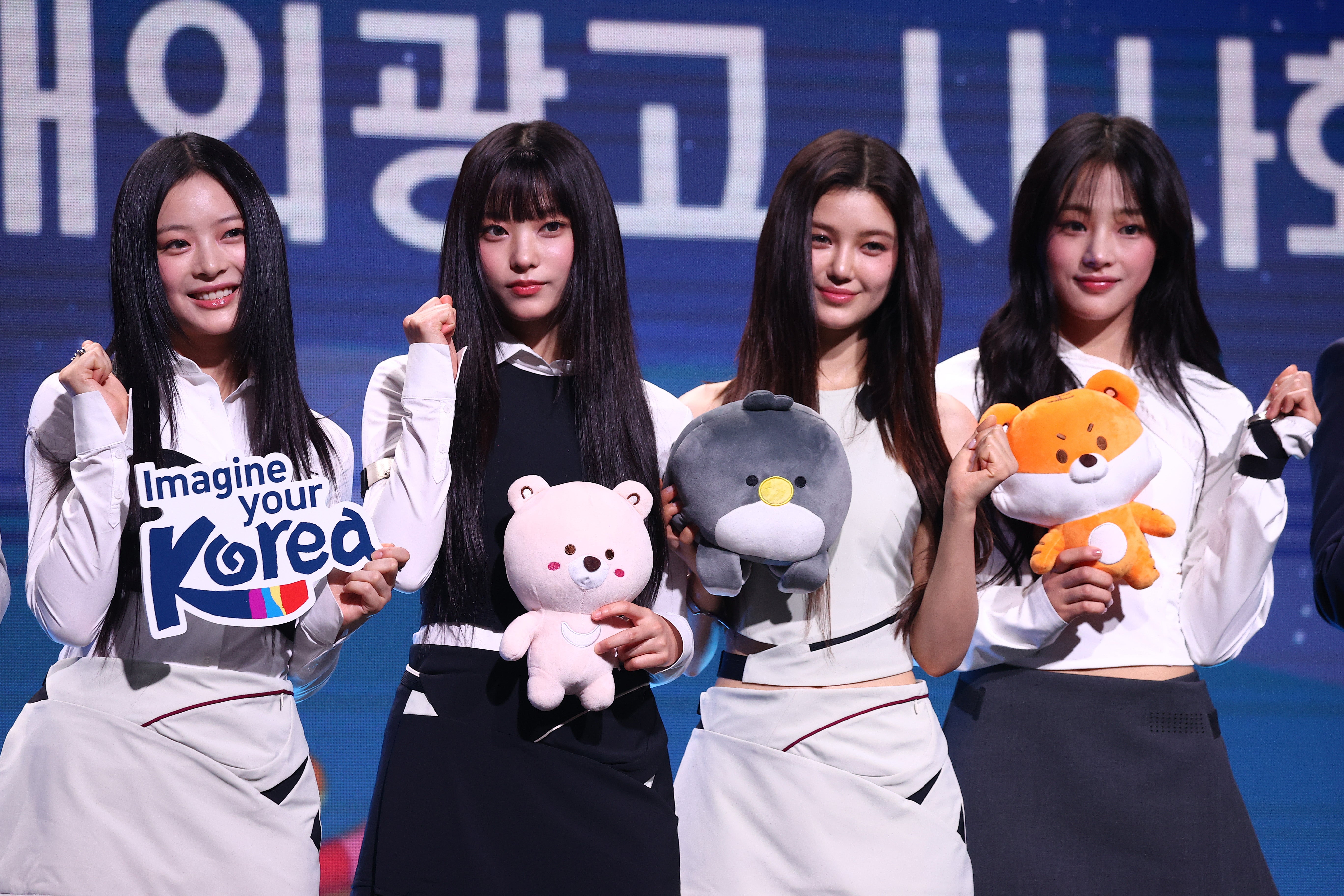 Danielle (left) is no longer with the group amid an ongoing legal dispute, while Minji remains in discussions with the label