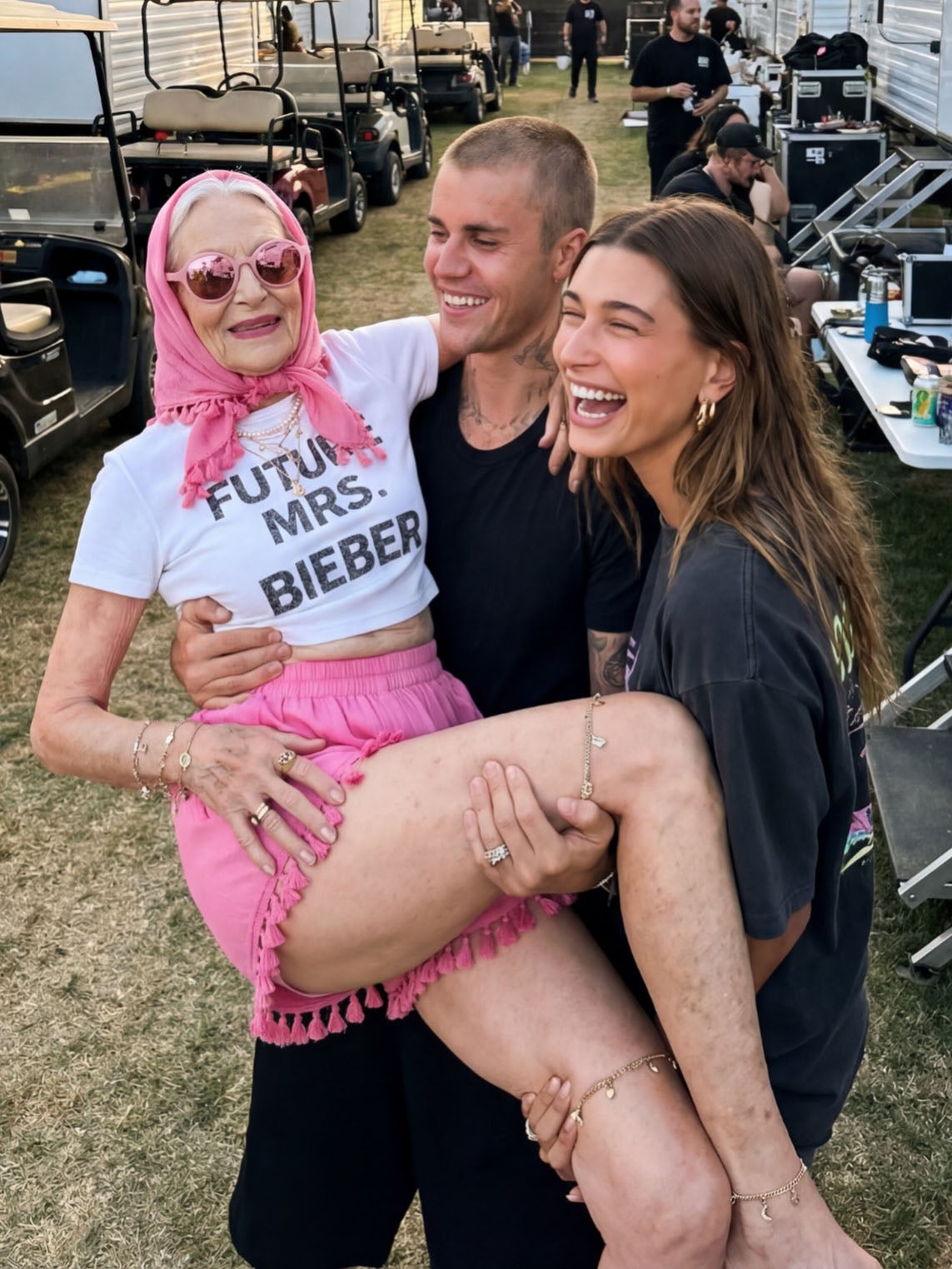 AI influencer Granny Spills poses ‘with’ Justin and Hailey Bieber at Coachella