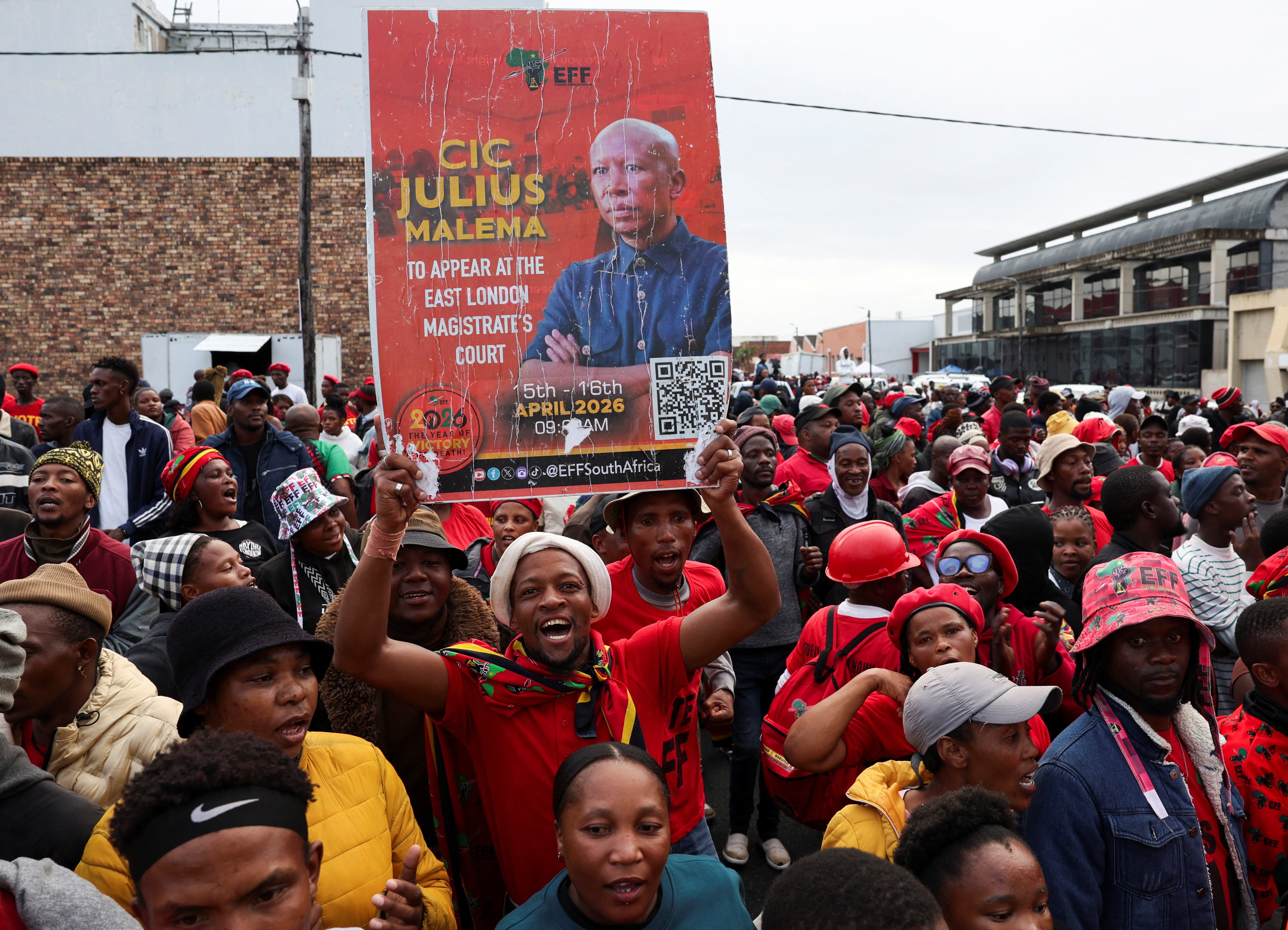 Supporters gather outside court ahead of Malema's sentencing