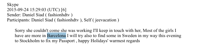 An email sent by Siad to Epstein in the latest tranche of the Epstein files