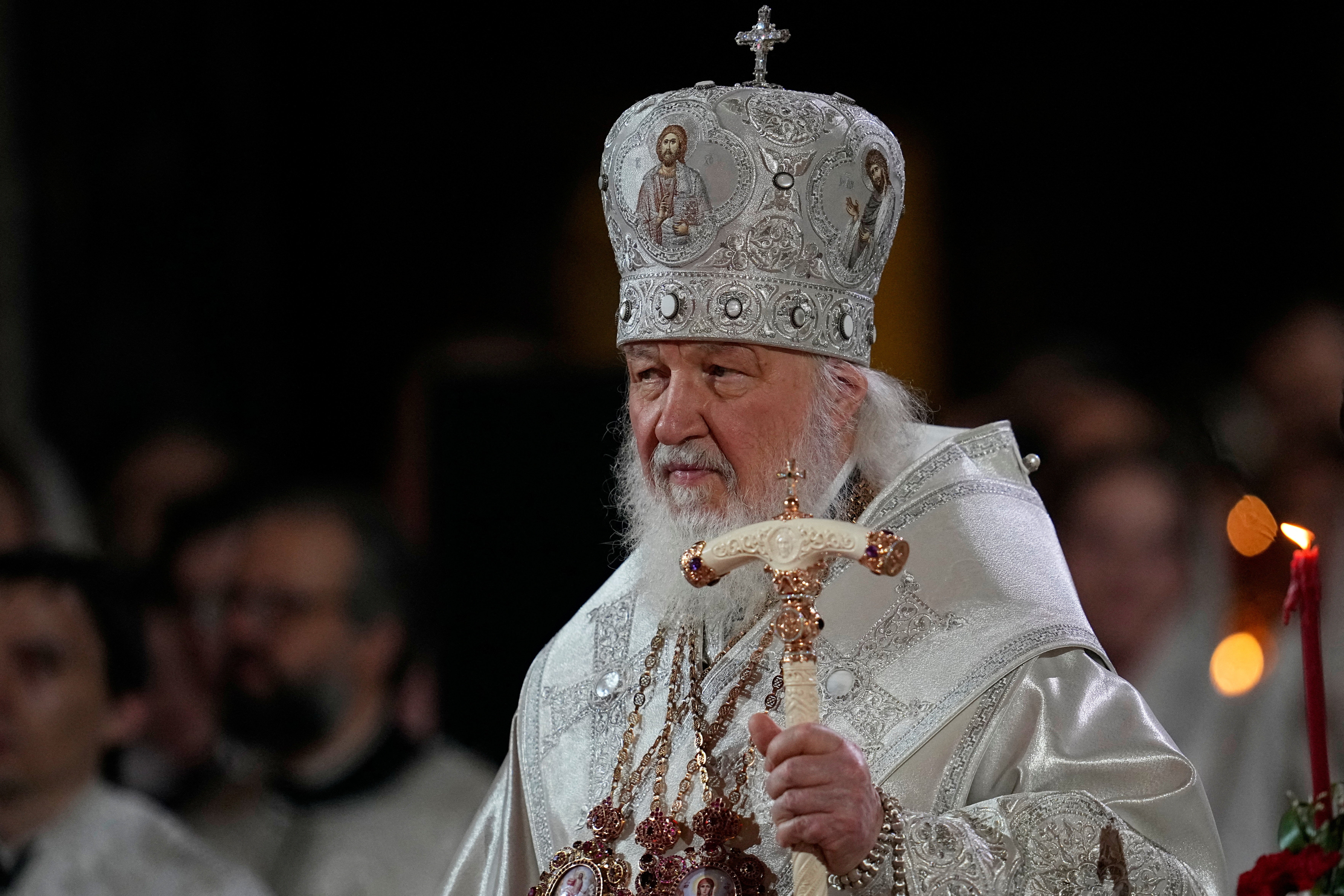 Patriarch Kirill of Moscow and All Russia leads the Orthodox Easter service at the Cathedral of Christ the Saviour in Moscow, Russia April 12, 2026