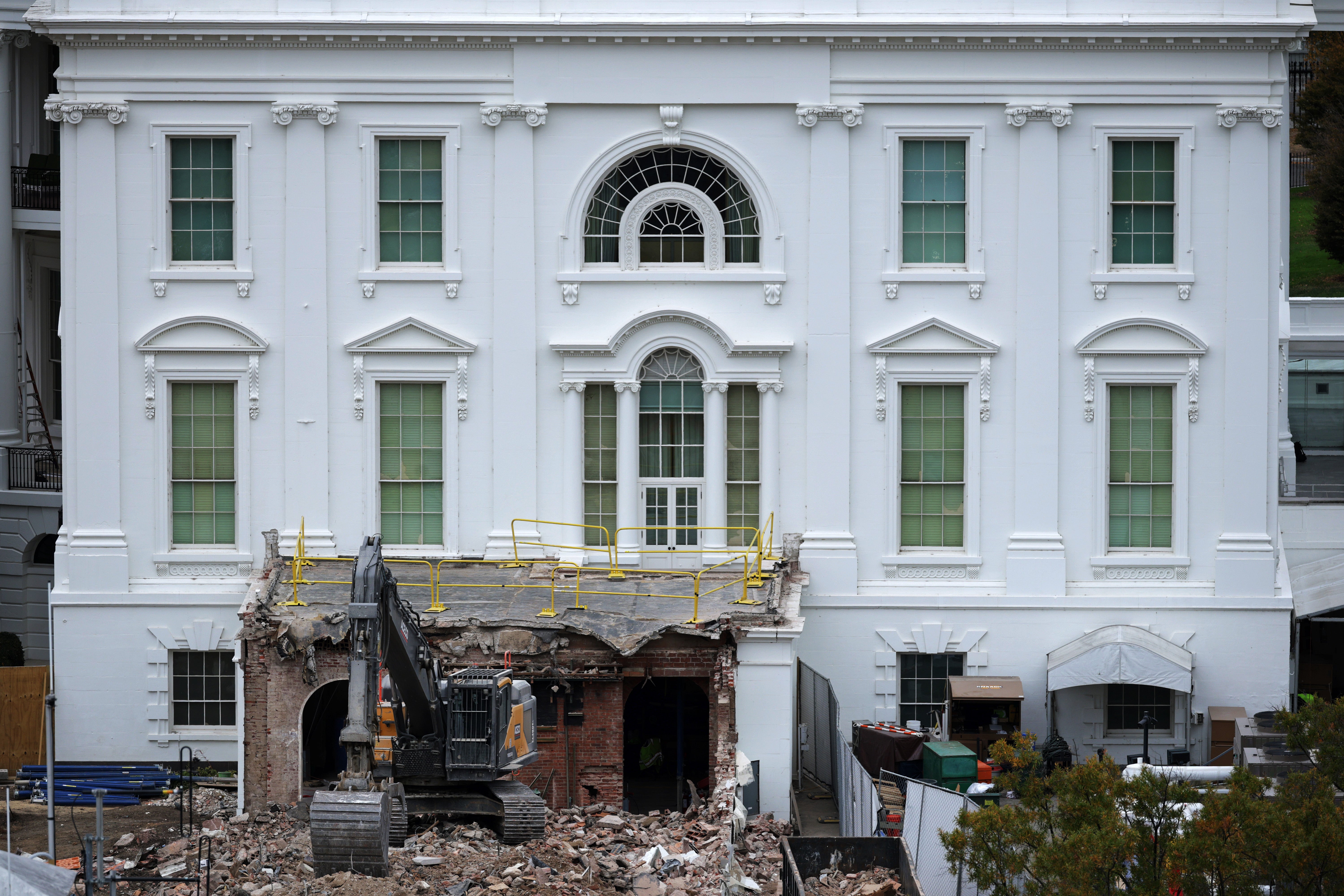 Demolition crews started tearing down parts of the East Wing last October to make way for the planned ballroom