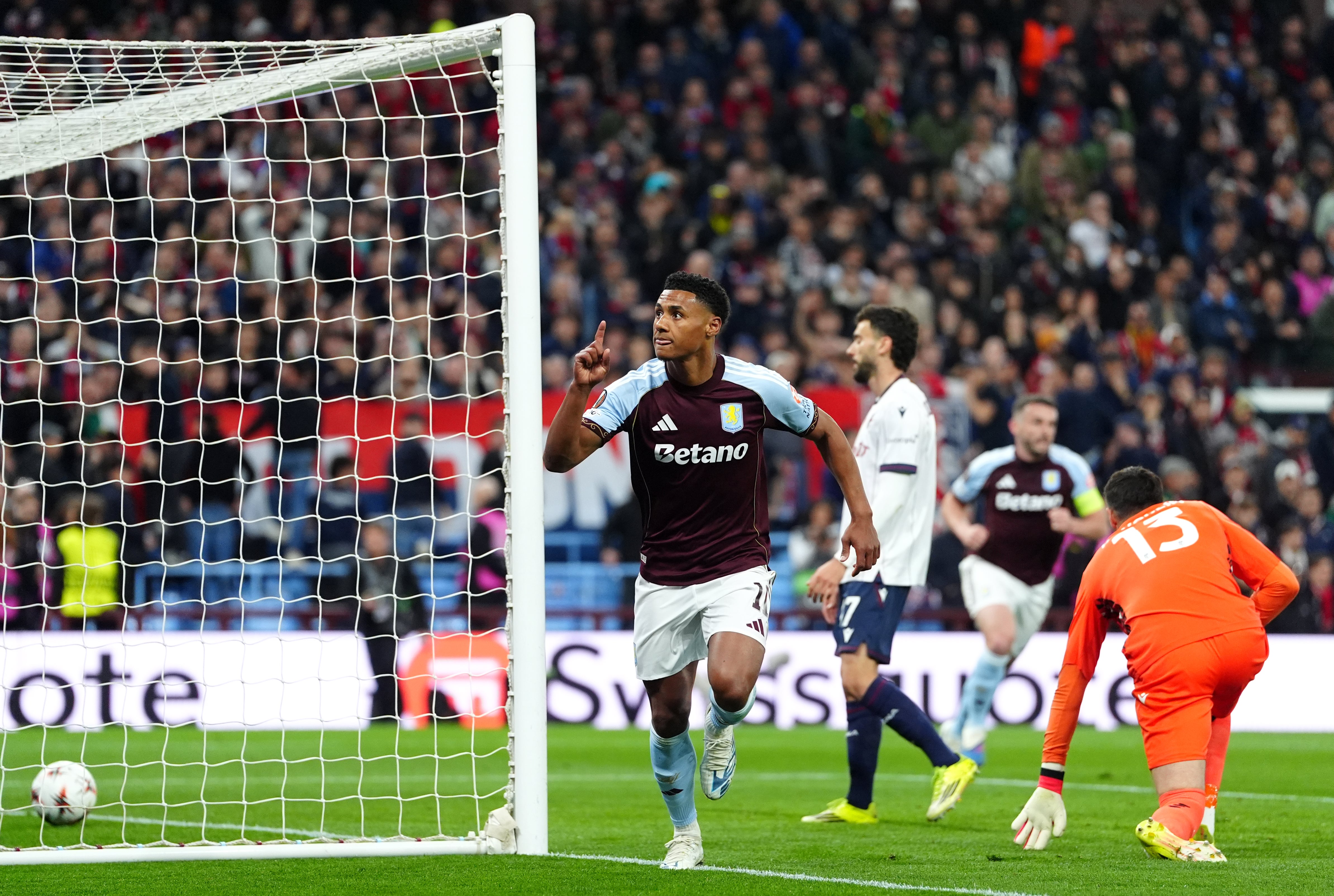 Ollie Watkins scored the opening goal, and his 100th for the club, to secure Villa's lead in the tie