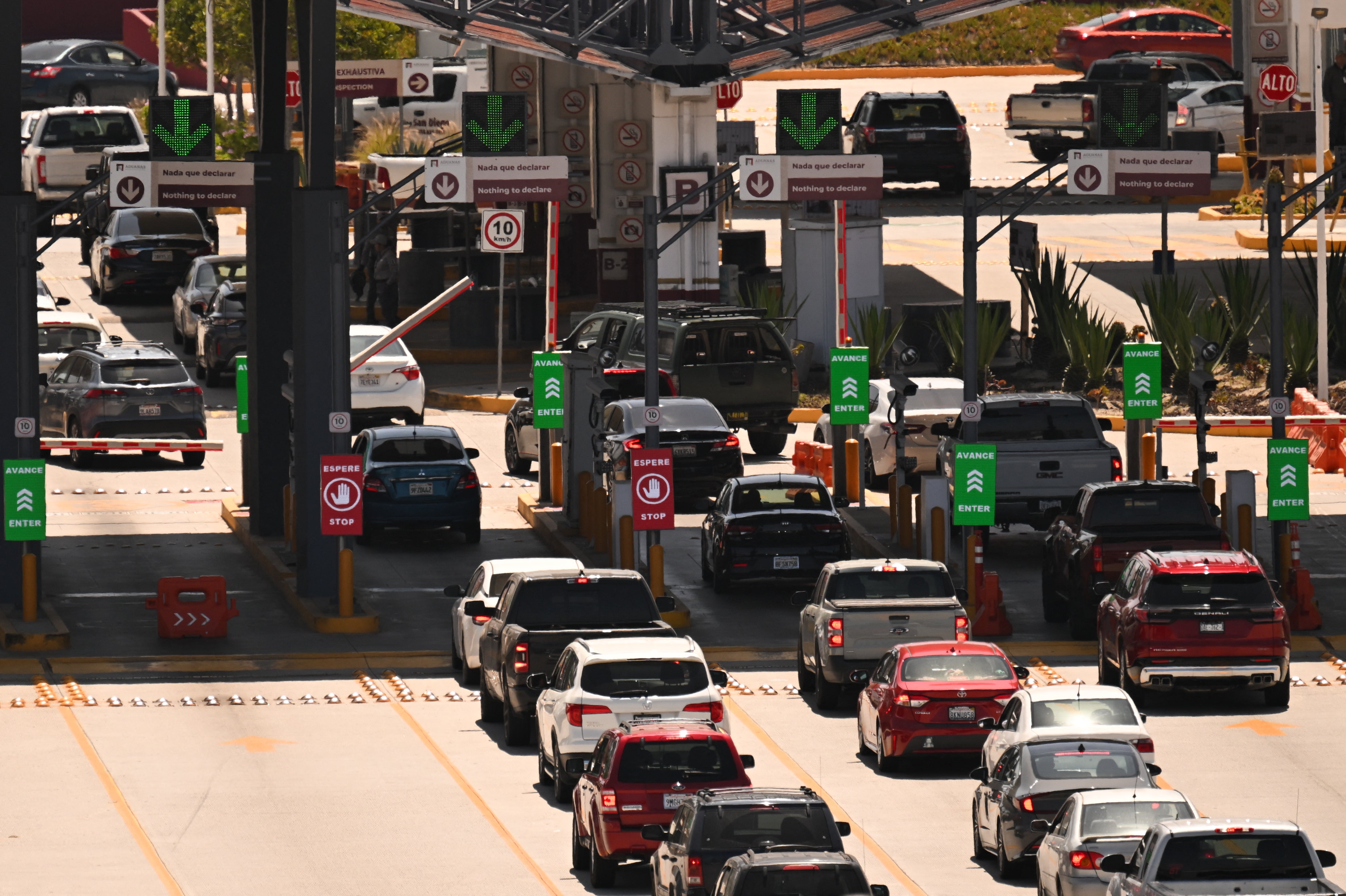 Vehicles crossing the US-Mexico border through the crossing at San Ysidro. Cities such as Tijuana, Los Algodones and Cancun have all become hubs for medical tourism as Americans look to save money on bills for themselves, and their pets