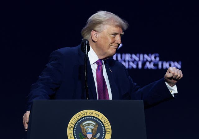 Erika Kirk introduces Trump at Turning Point rally days after skipping ...