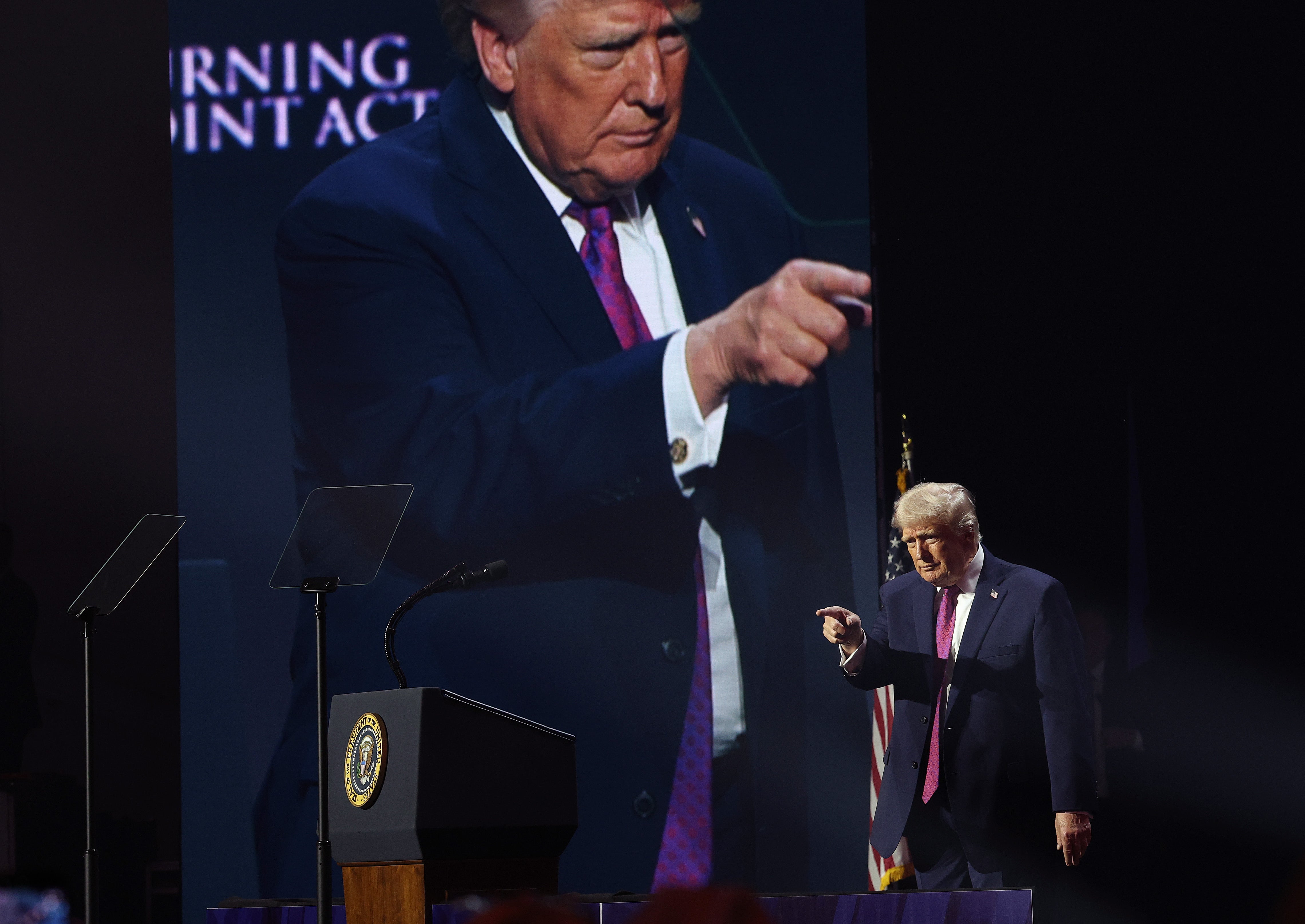 President Trump sharply criticized NATO during a speech Friday, alleging that the bedrock transatlantic alliance had belatedly offered to help the U.S. clear the Strait of Hormuz