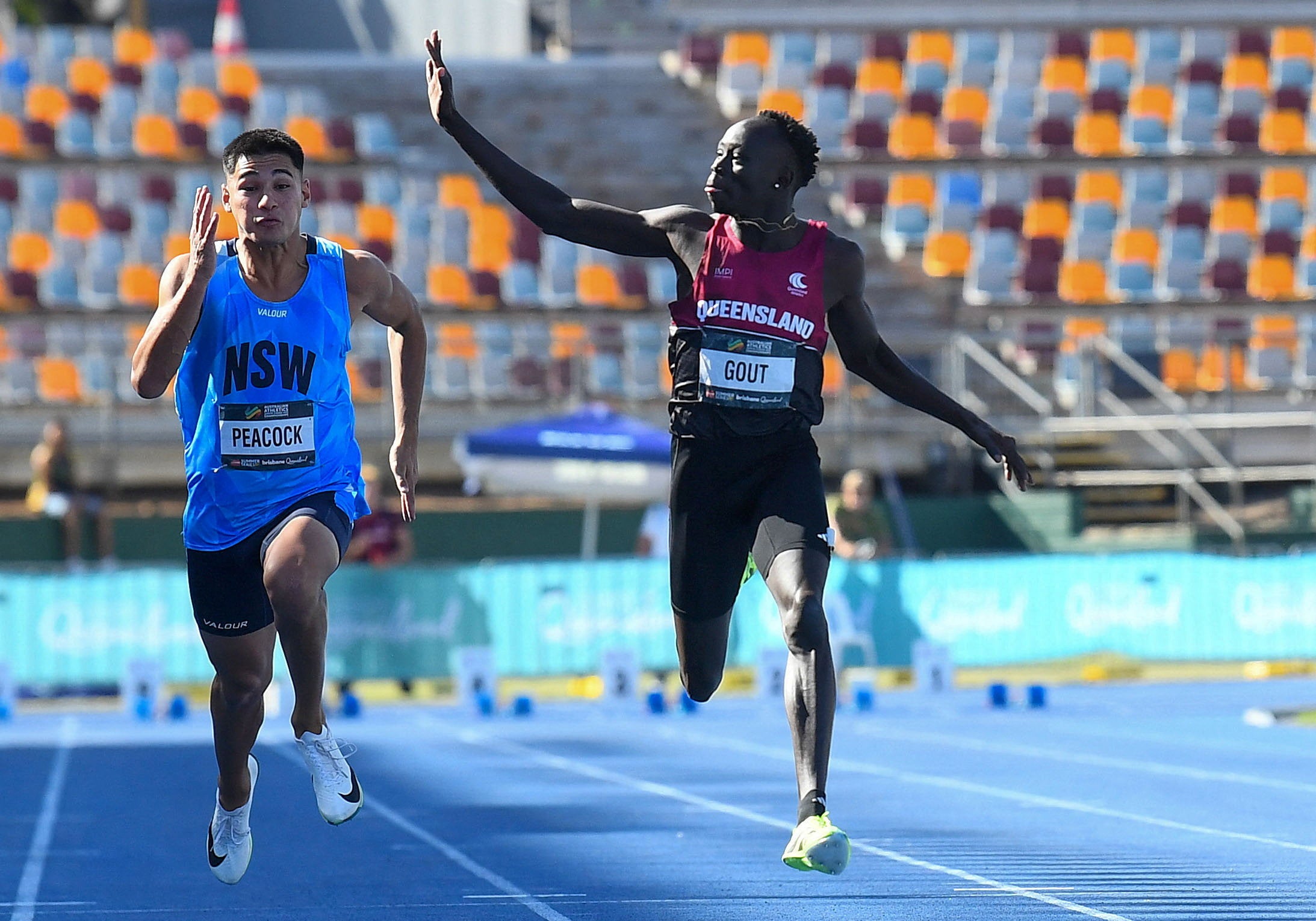 Gout Gout powers to Australian junior 100m title but fails to break sub-10 barrier