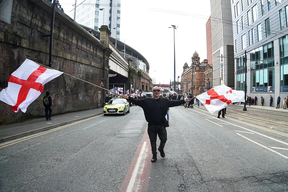 ‘Hundreds not thousands’ of far-right protesters turn out for Manchester march