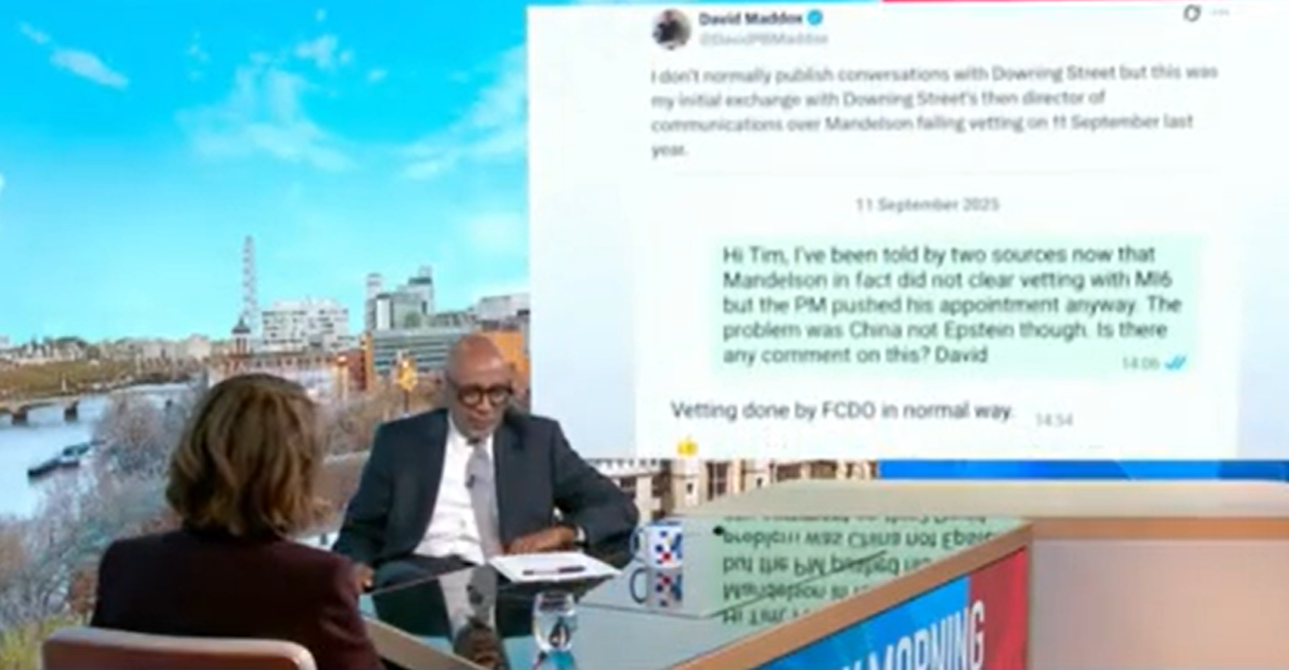 Liz Kendall is confronted with Whatsapp messages between The Independent and Downing street in September