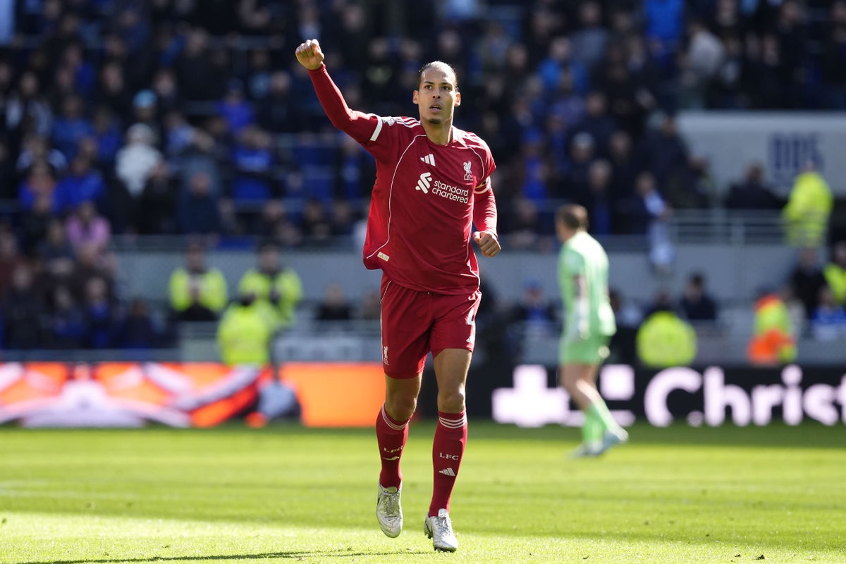 Virgil van Dijk header earns Liverpool last-gasp Merseyside derby win at Everton