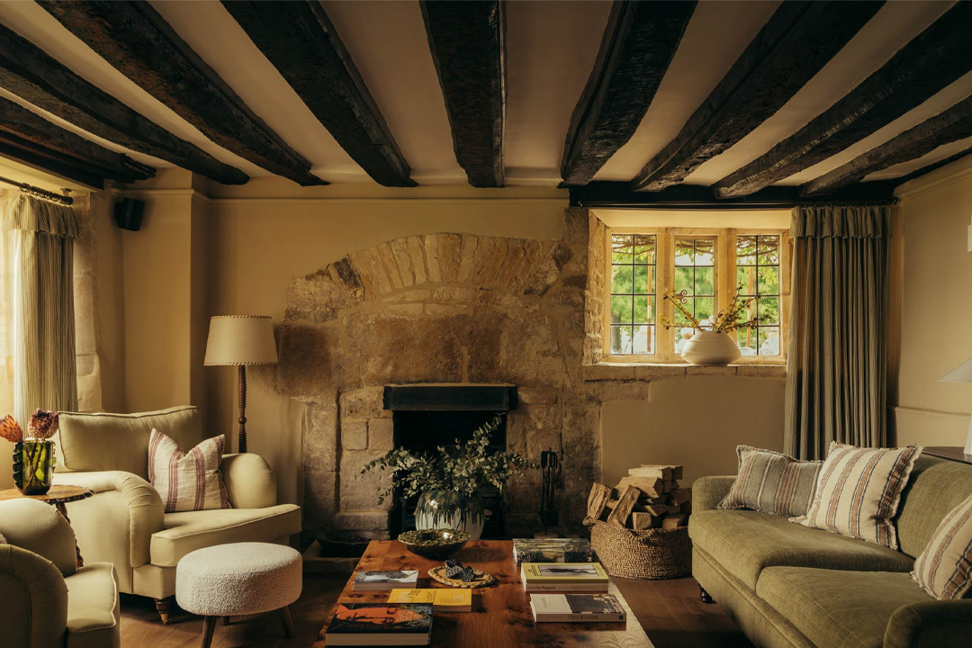 The interiors are warm and cosy, with rustic charm