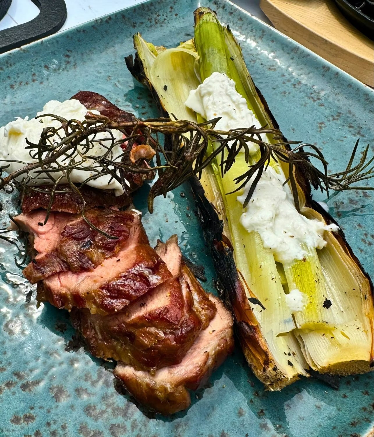 An underrated cut turned showstopper – slow, smoky lamb with creamy burrata to balance