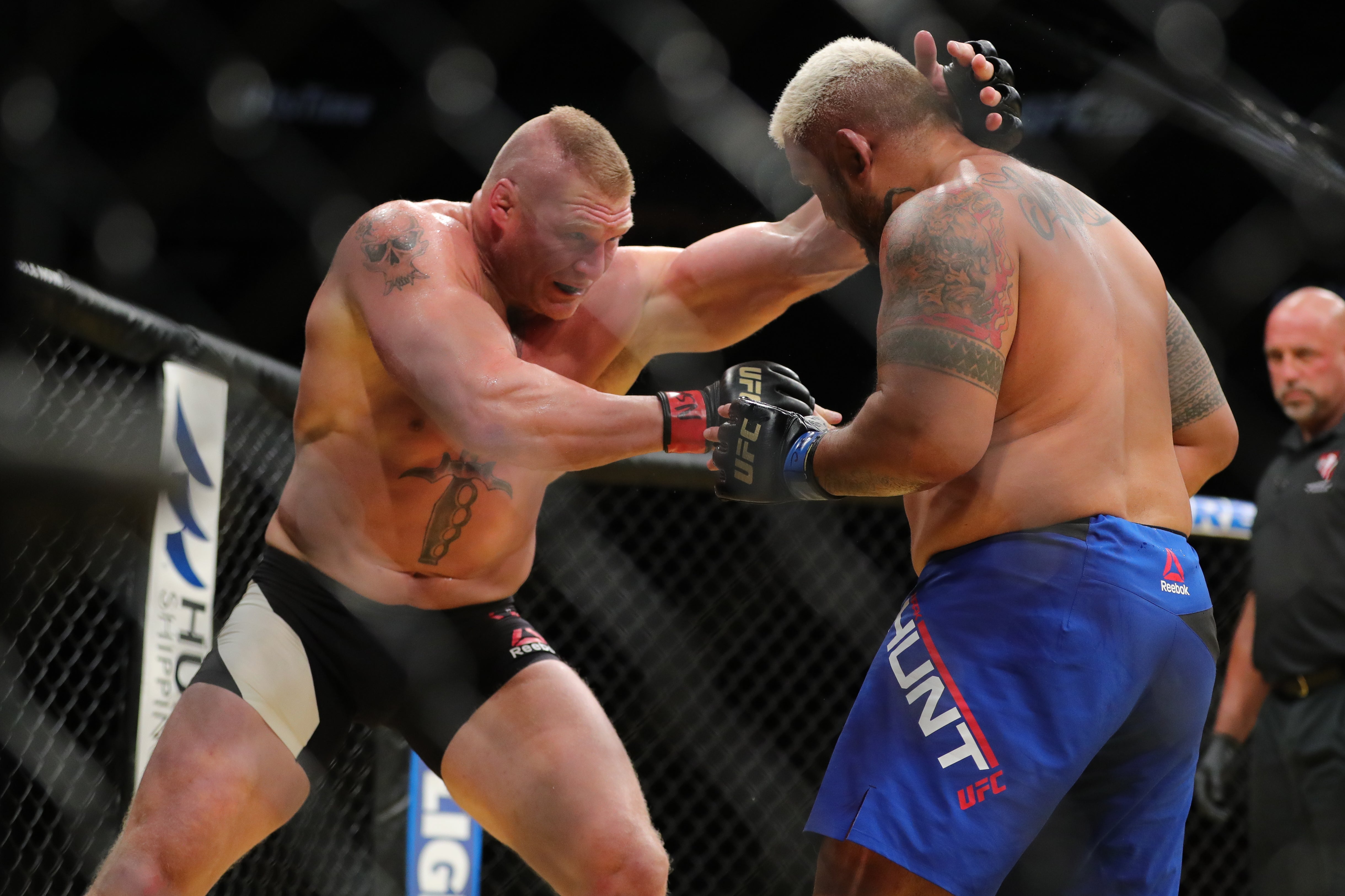 Lesnar’s UFC win over Mark Hunt in 2016 was overturned when Lesnar failed a drug test