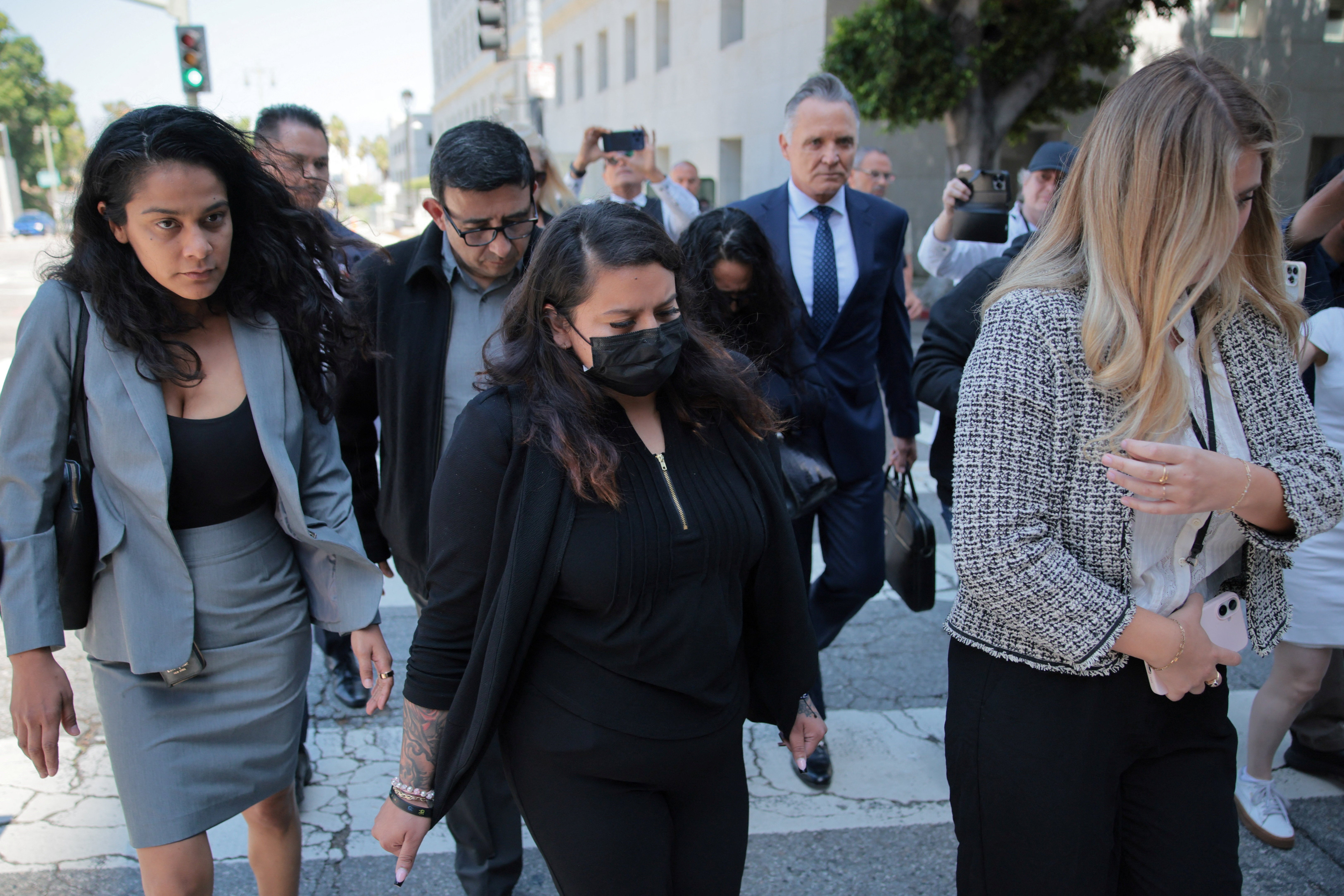 Family members of Celeste Rivas Hernandez arrive at a courthouse in Los Angeles on Monday