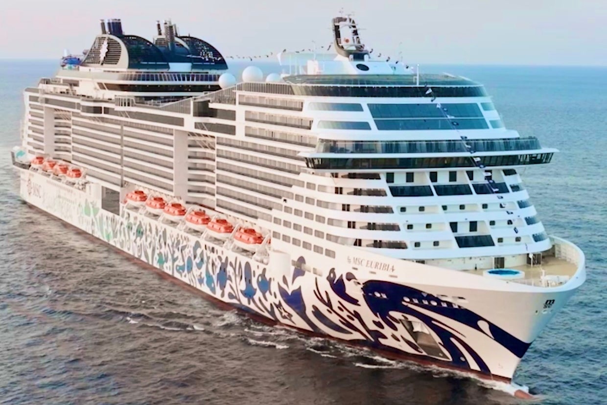 MSC Euribia is now sailing in northern Europe after it was stranded in the Middle East earlier this year (MSC Cruises)