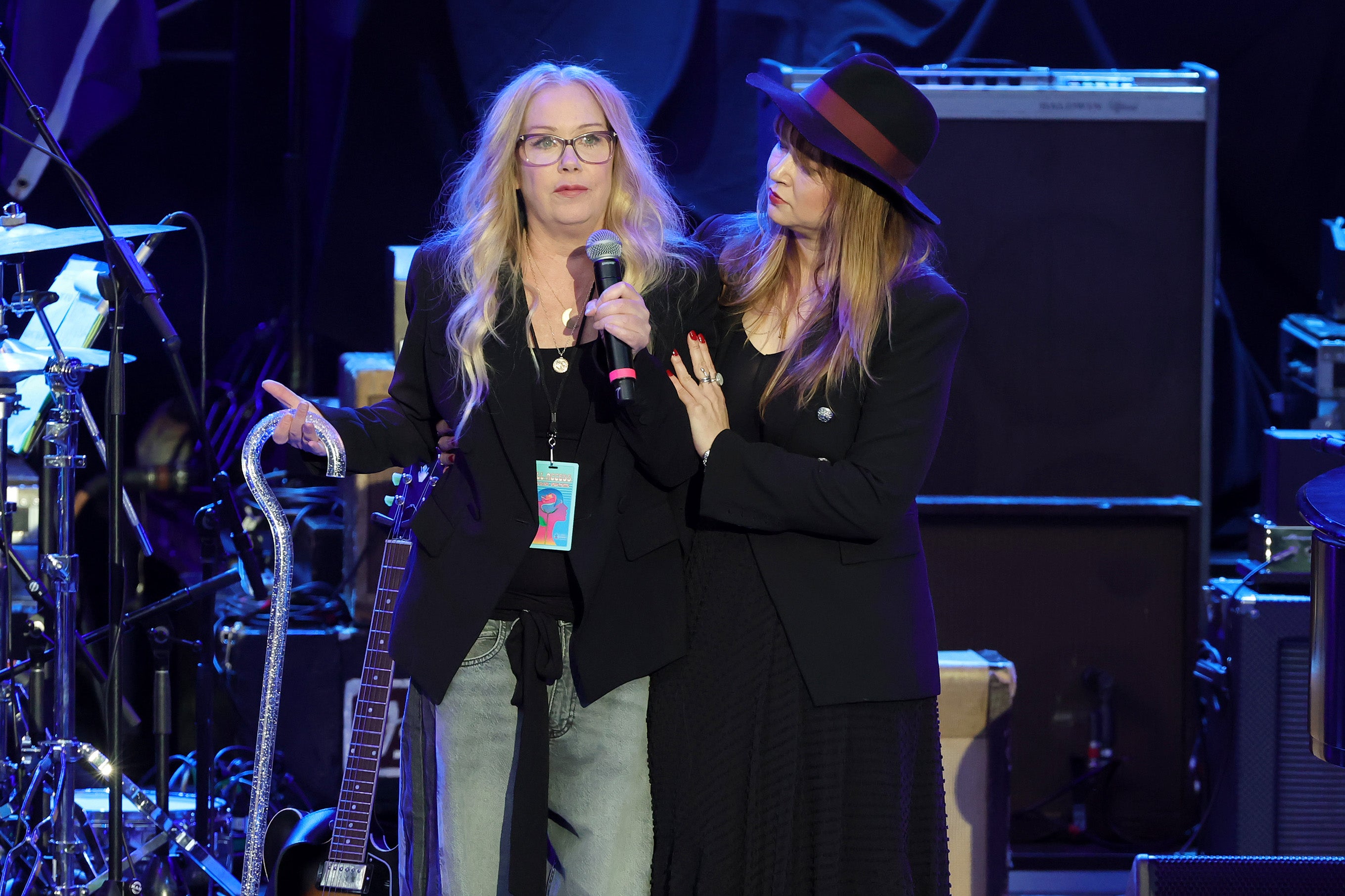 Christina Applegate, left, at the Light Up The Blues 7 Concert celebrating Autism Speaks' 20th Anniversary in Los Angeles