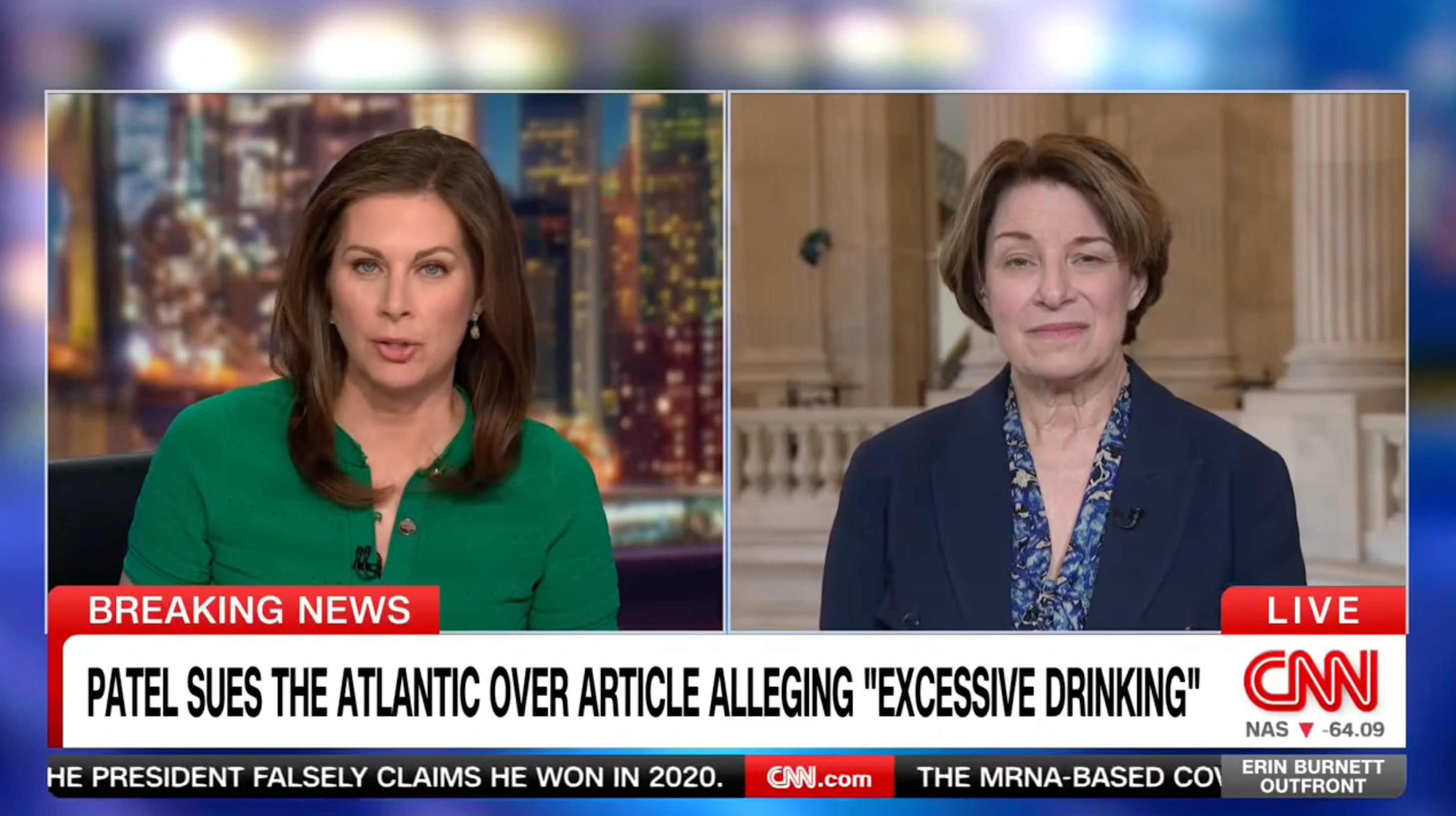 Minnesota Democratic Sen. Amy Klobuchar tells Erin Burnett on CNN that Patel should appear before the Senate Judiciary Committee to explain himself to Congress