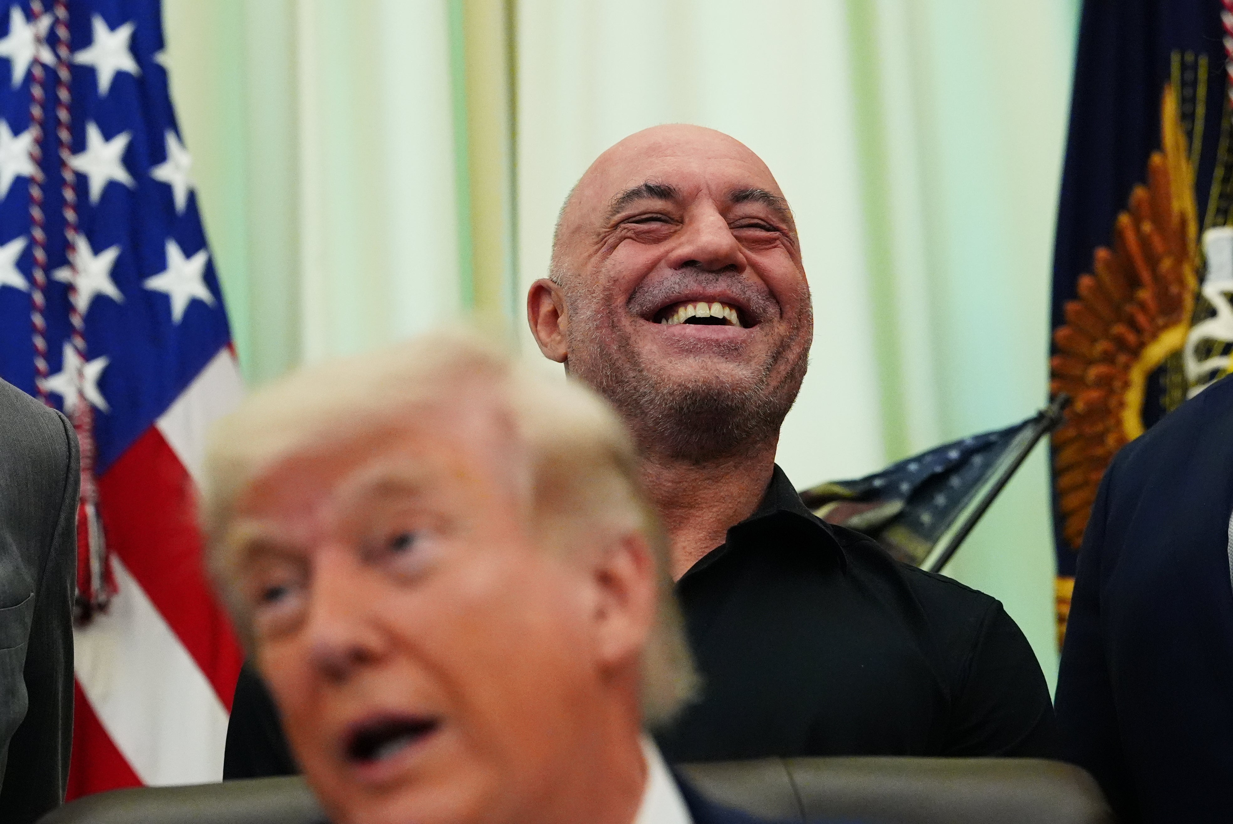 Joe Rogan used a recent podcast episode to describe Trump ribbing him at the White House for being too ‘liberal’