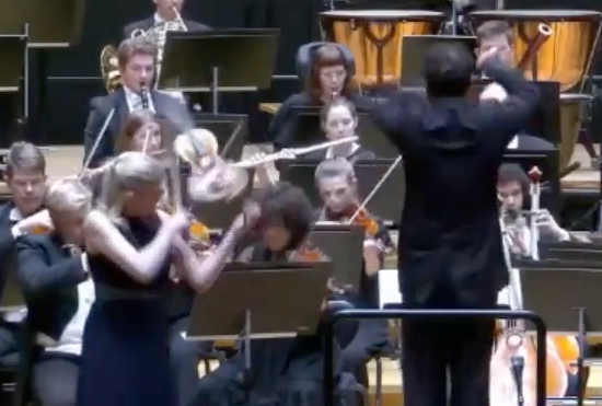 Moment priceless 18th-century violin is knocked from musician’s hands during concert