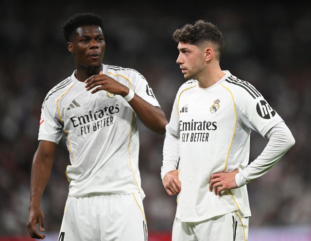 <p>Aurélien Tchouaméni y Federico Valverde protagonizaron un altercado durante un entrenamiento</p>