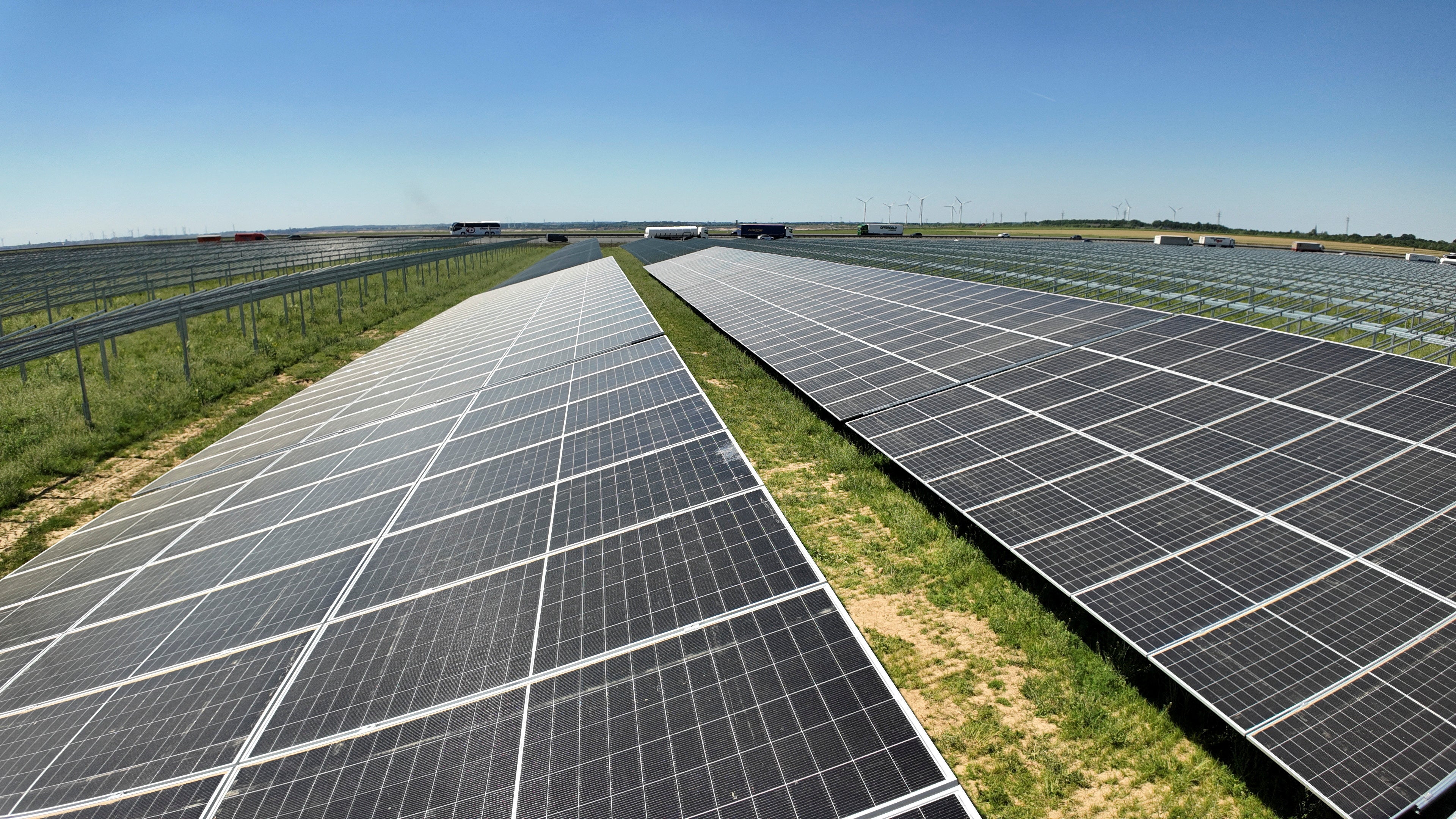 <p>File. German power supplier RWE AG’s solar panel site is meant to supply electricity to about 27,700 households</p>