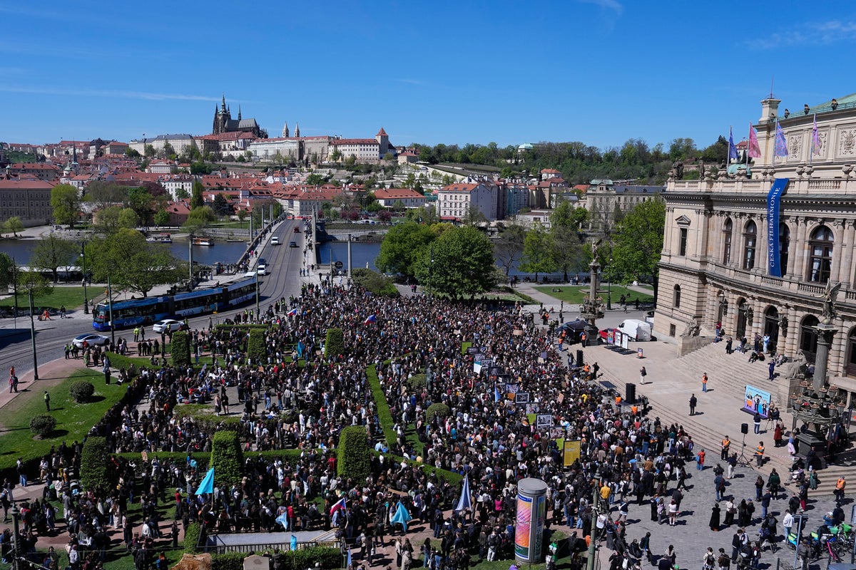 Czech students protest a government plan to overhaul funding for public media