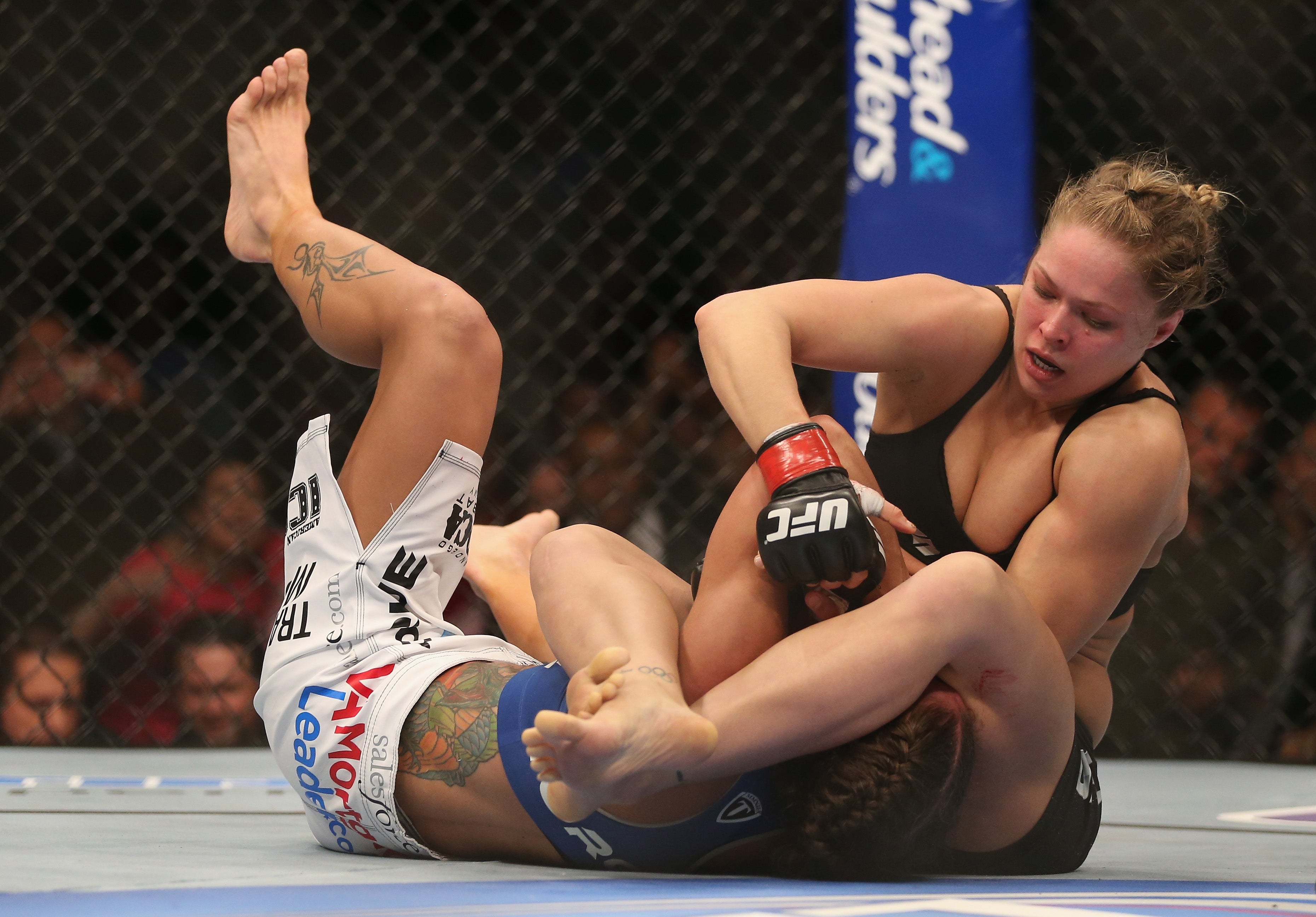 The first-ever women’s UFC fight was a main-event clash between Liz Carmouche and a victorious Rousey