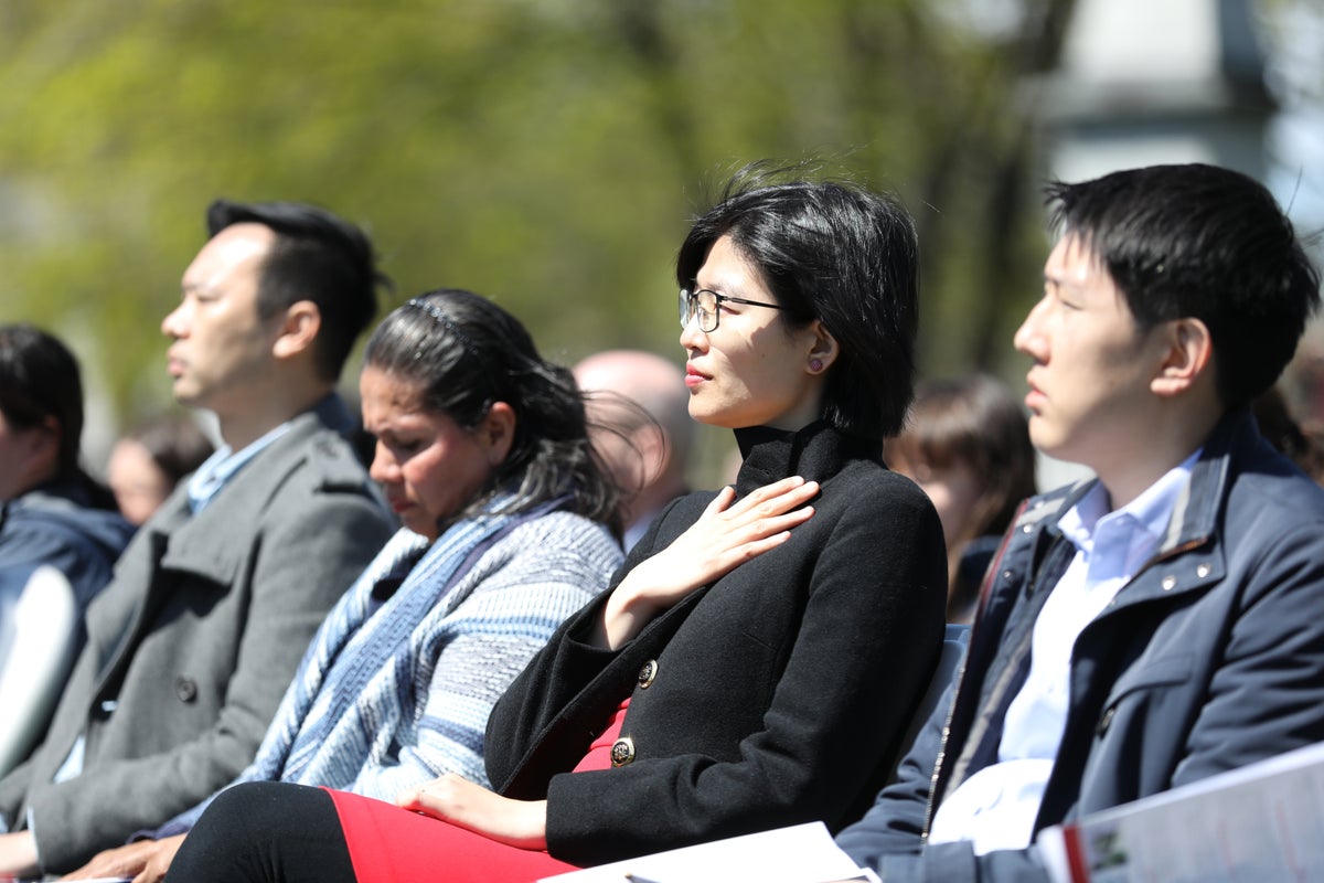 49 new Americans sworn in on Lexington’s Battle Green, birthplace of the American Revolution