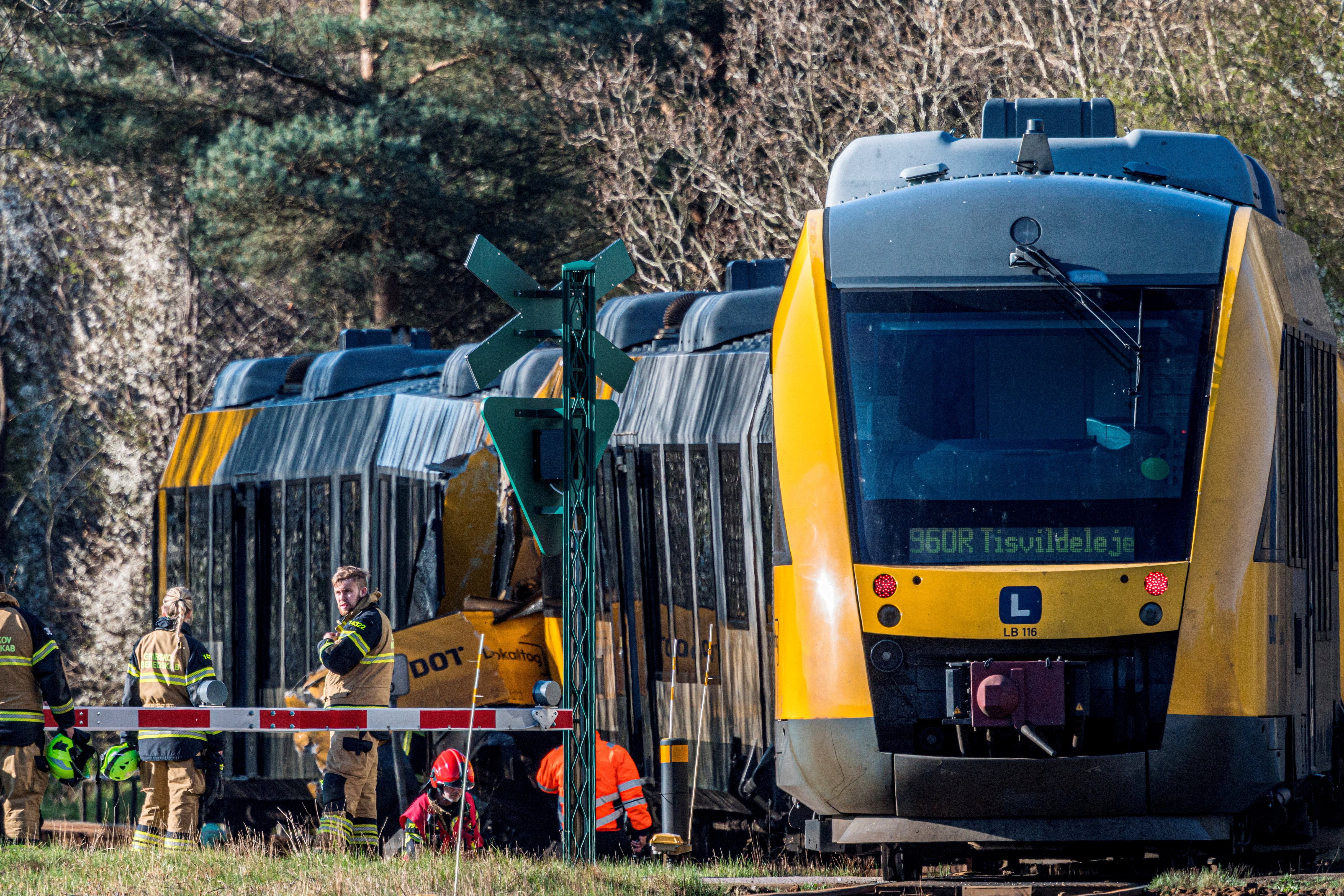 Two trains have collided between Hilleroed and Kagerup at Isteroedvejen, Thursday, April 23