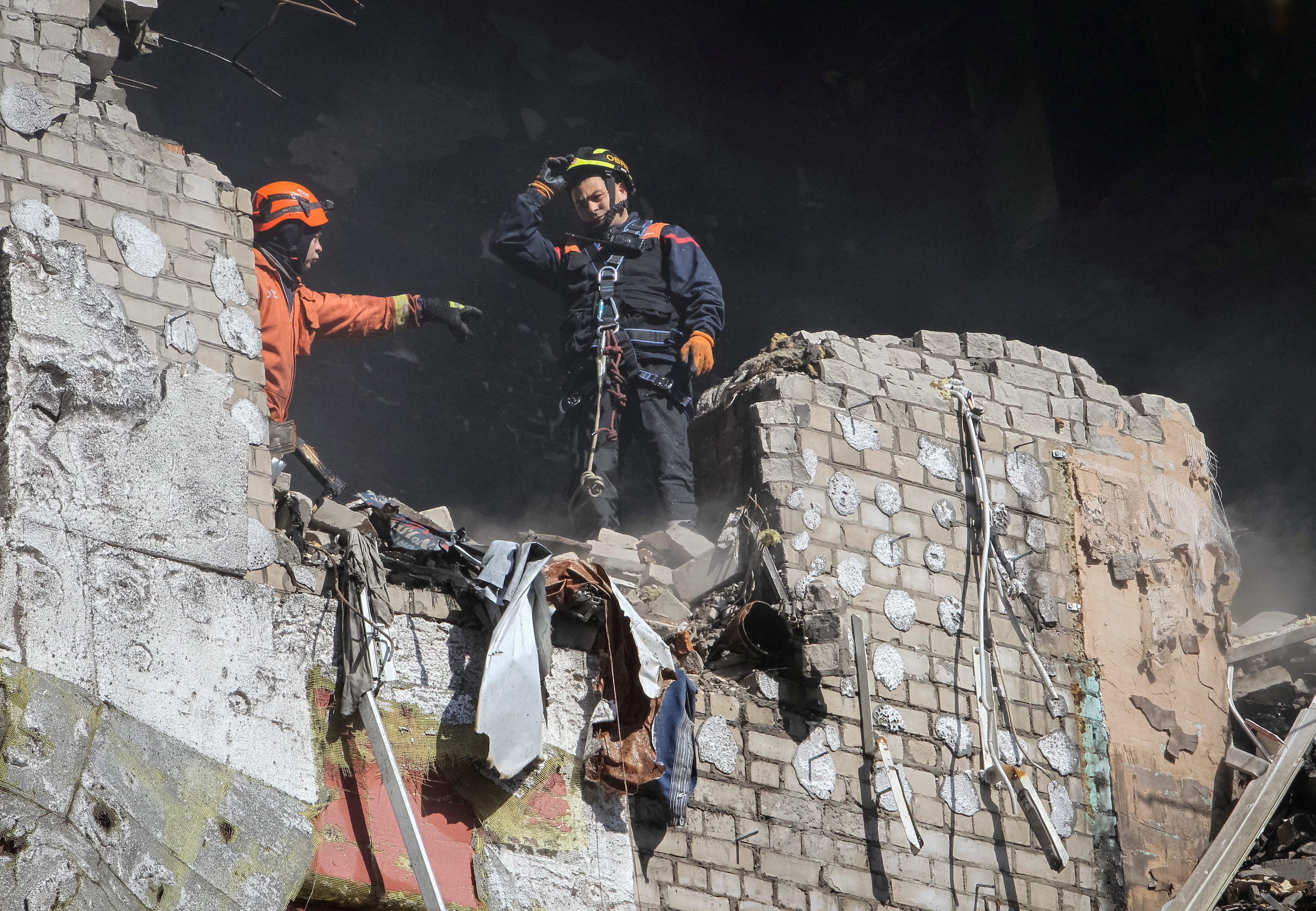 Rescuers worked through the night at the building