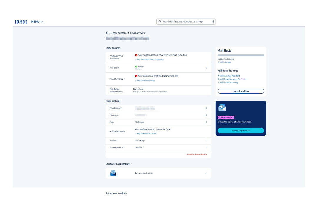 Ionos email hosting is simple to get started with (Jennifer Allen/Ionos)
